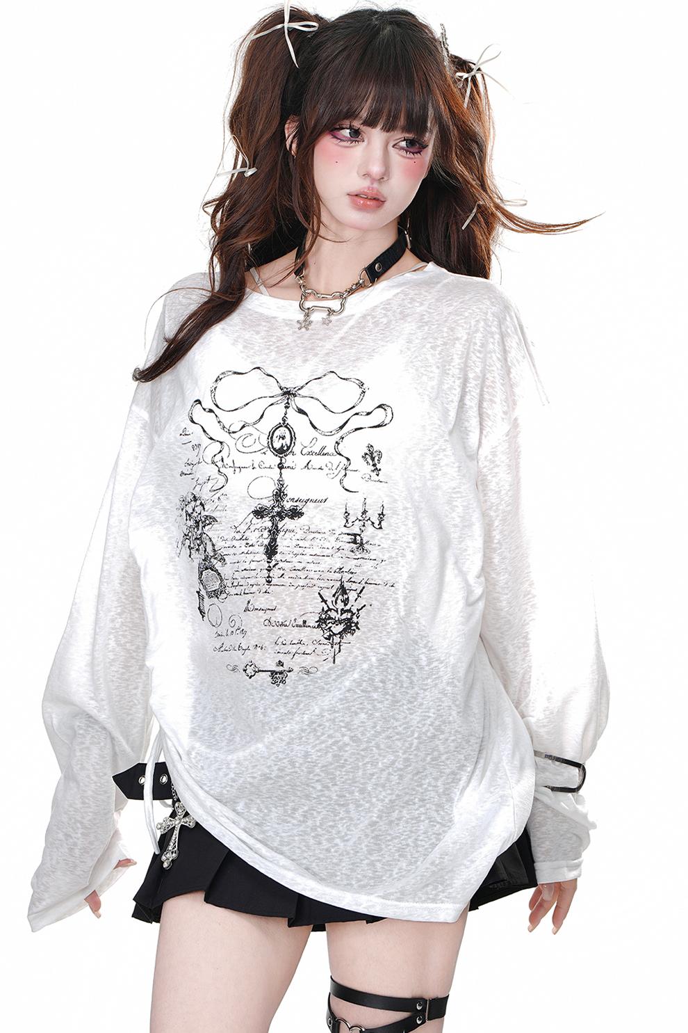 Nightmare Sheer Long Sleeve Top