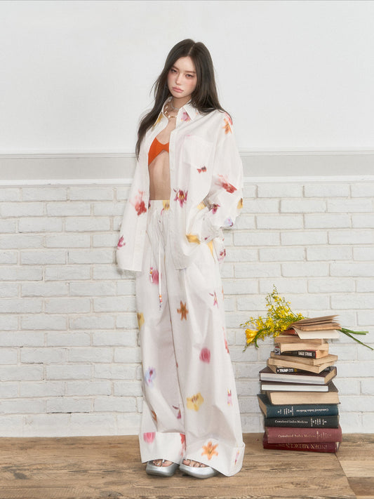 フラワープリントパンツ