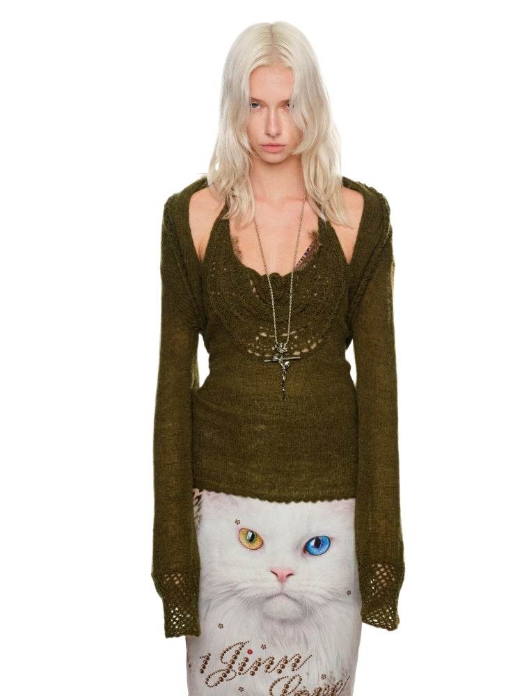 Crochet Knit Cardigan - My Store