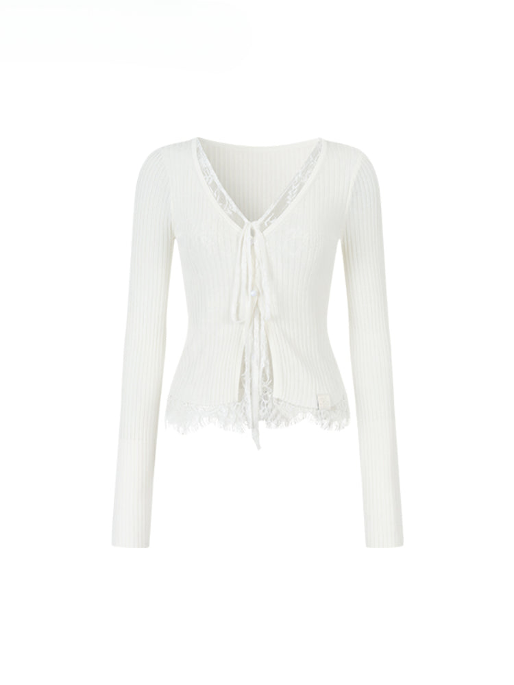 Layered Accent Knit Cardigan