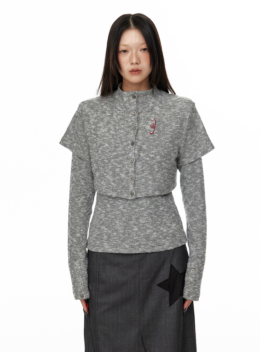 Two-Piece Vintage Knit Cardigan
