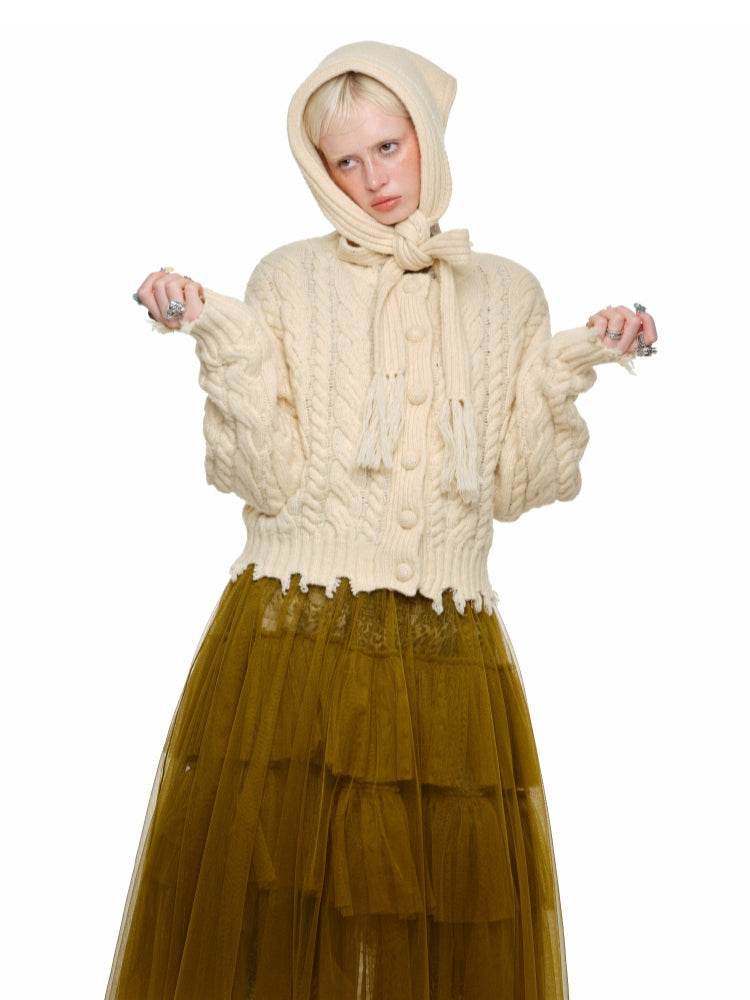 Cable Knit Cardigan & Skirt Set - My Store