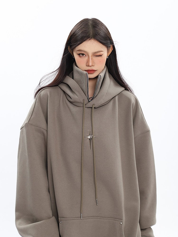 klia Star Studded Oversized Zip Sweater
