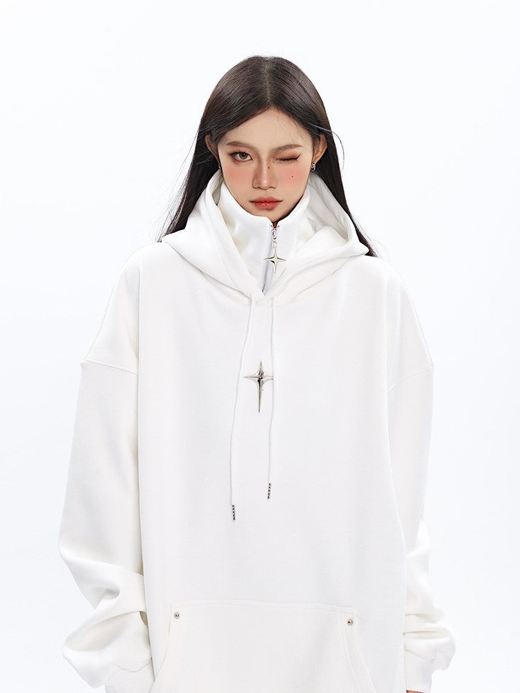 klia Star Studded Oversized Zip Sweater