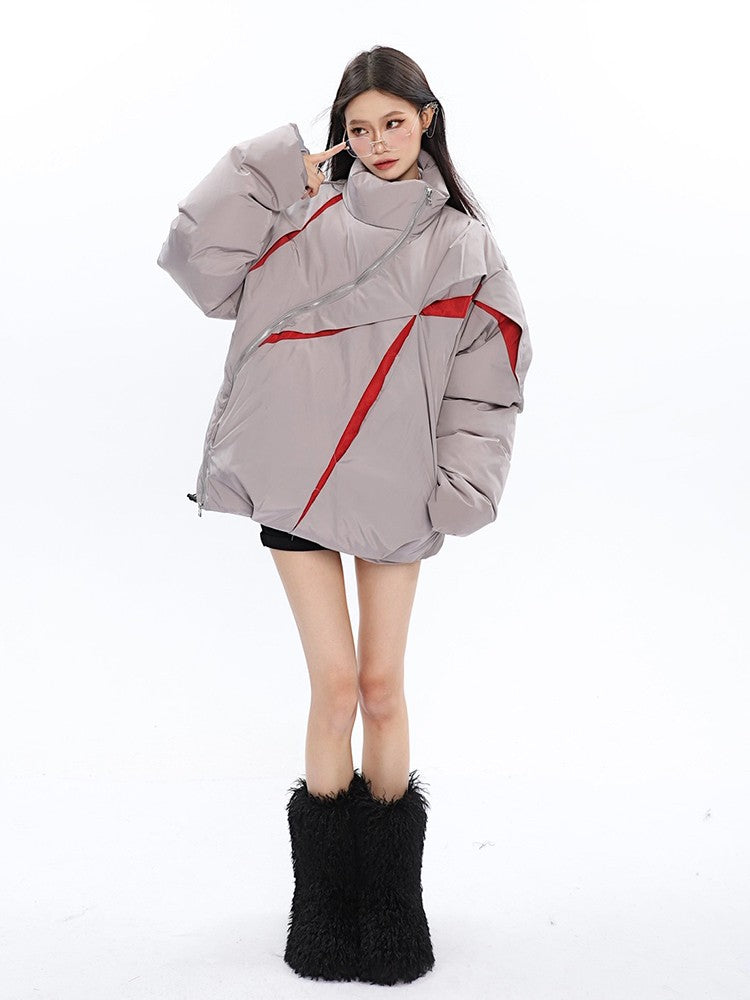 klia Contrast Cut Puffer Jacket
