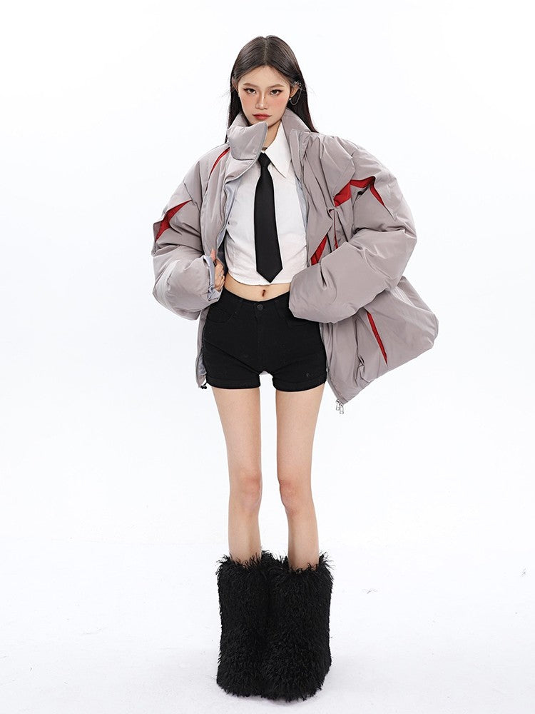 klia Contrast Cut Puffer Jacket