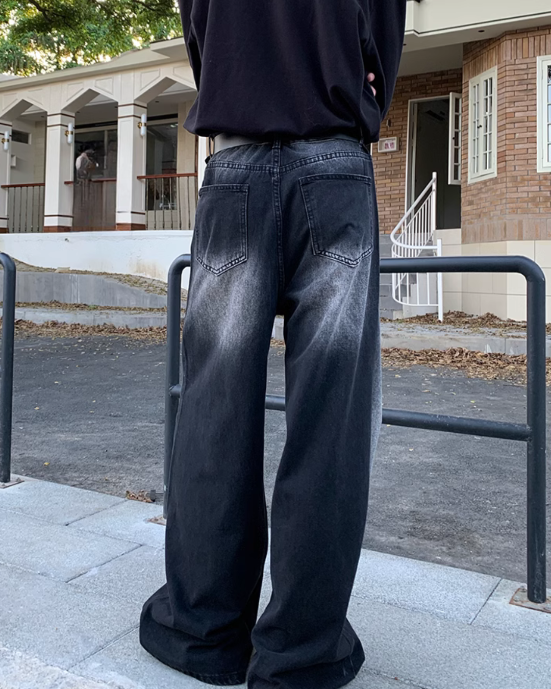 Vintage Washed Wide Denim Pants