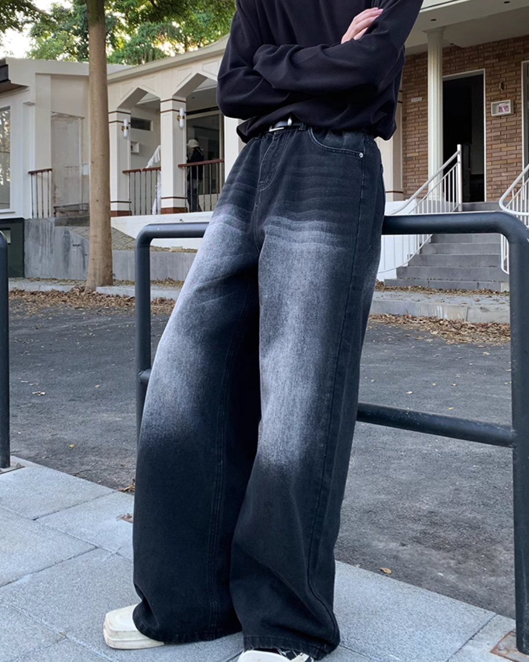 Vintage Washed Wide Denim Pants