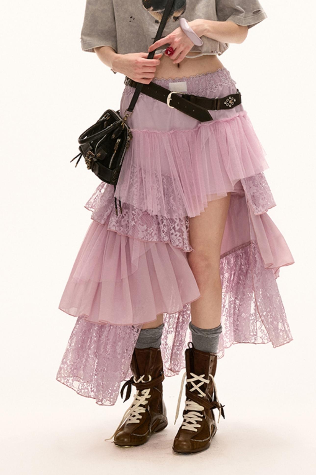 Irregular Layered Midi Skirt
