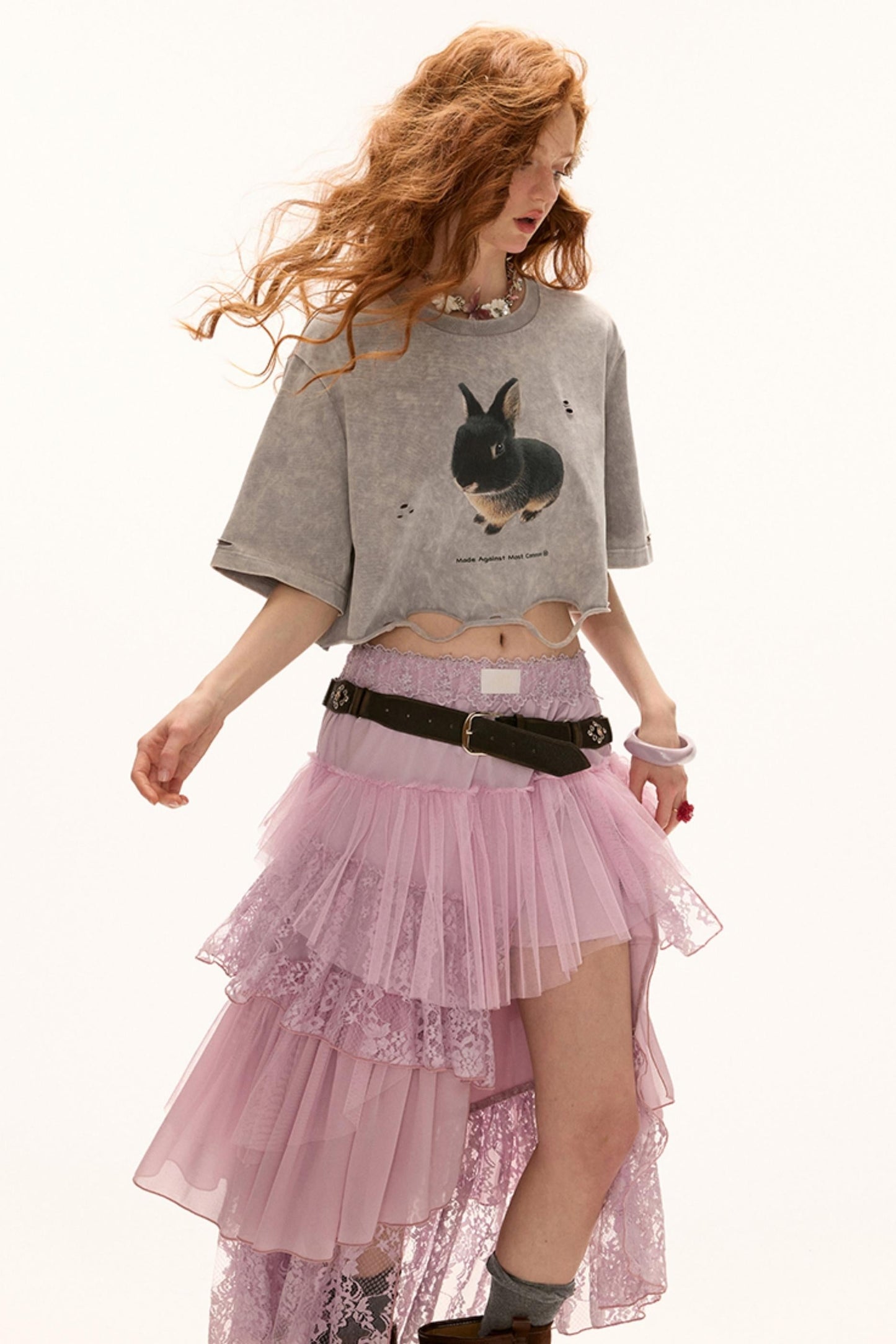 Irregular Layered Midi Skirt