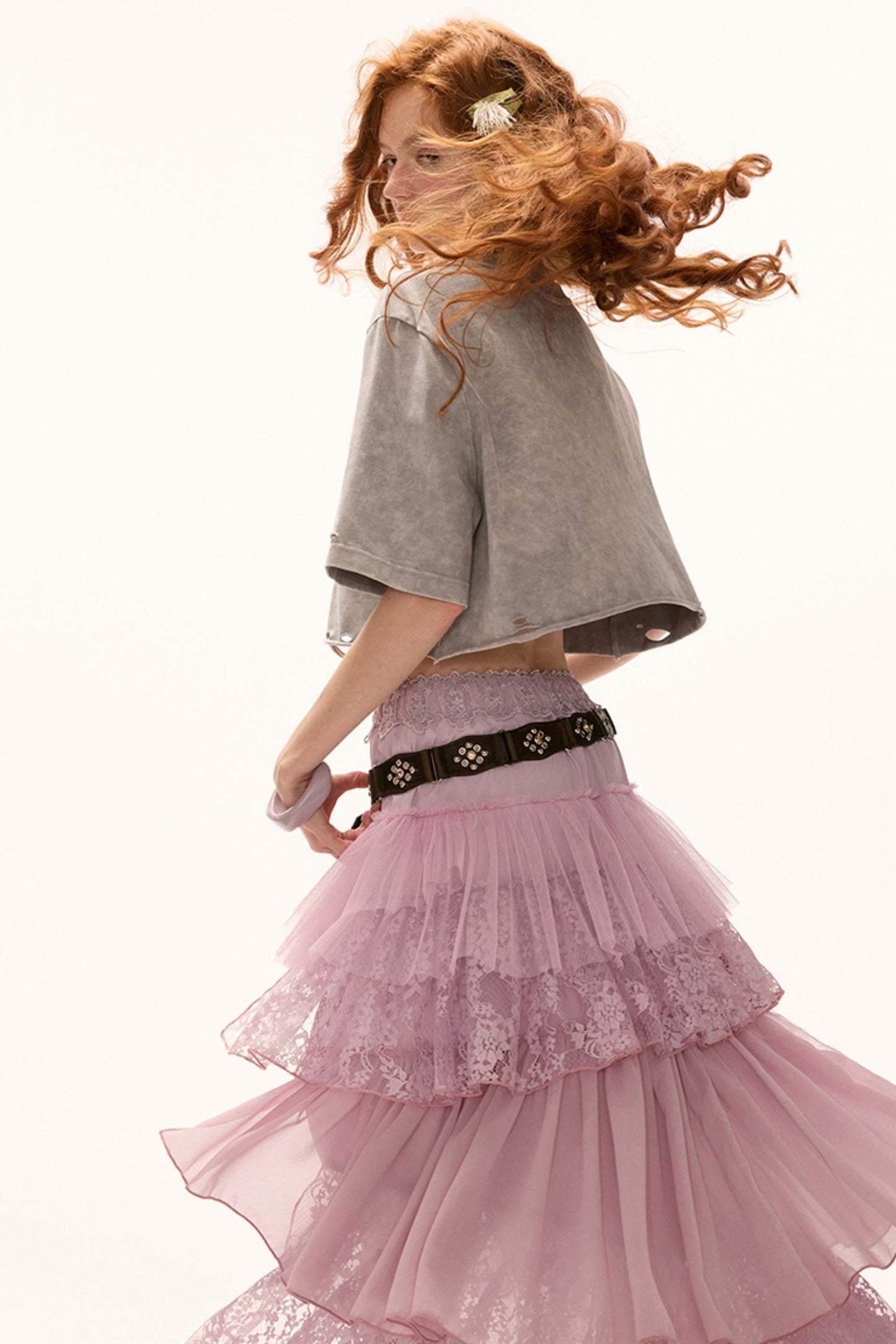 Irregular Layered Midi Skirt