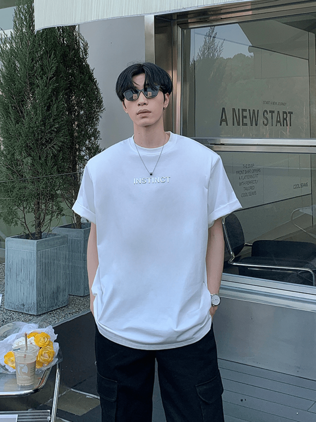 リラックスフィット ハーフスリーブTシャツ