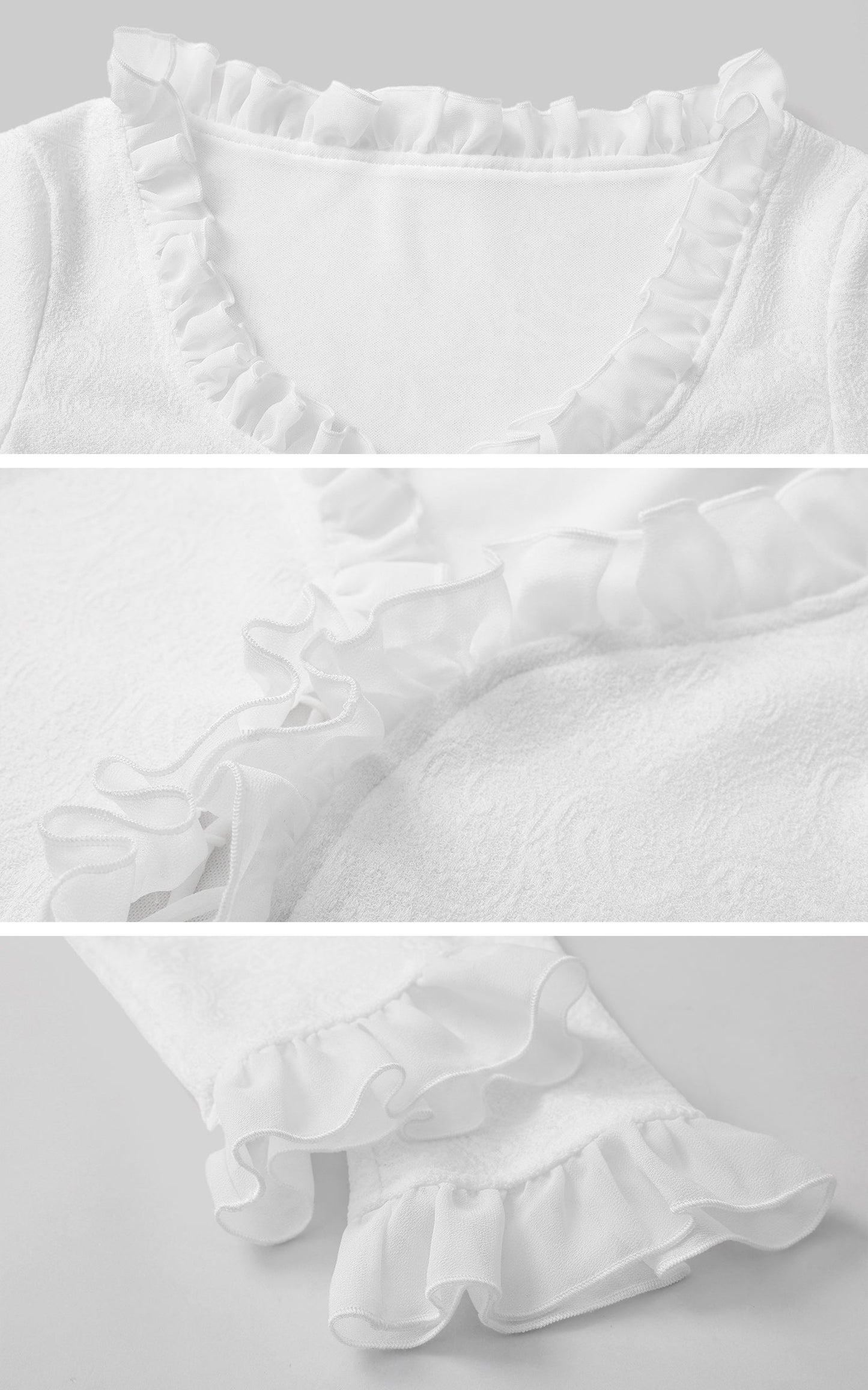 Rosette Lace-Up Cardigan & Ruffle Mini Skirt Set