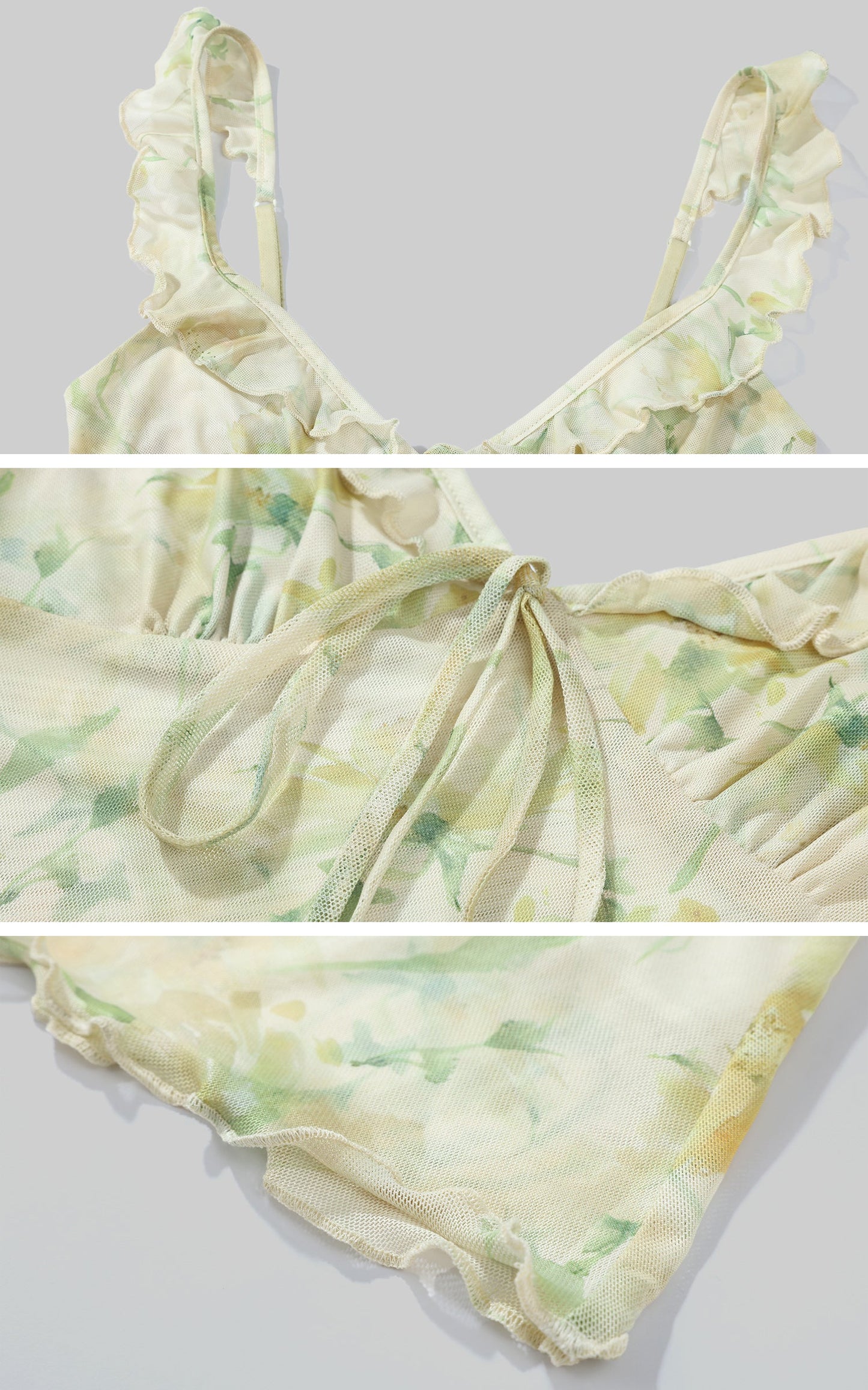 Watercolor Mesh Ruffle Dress