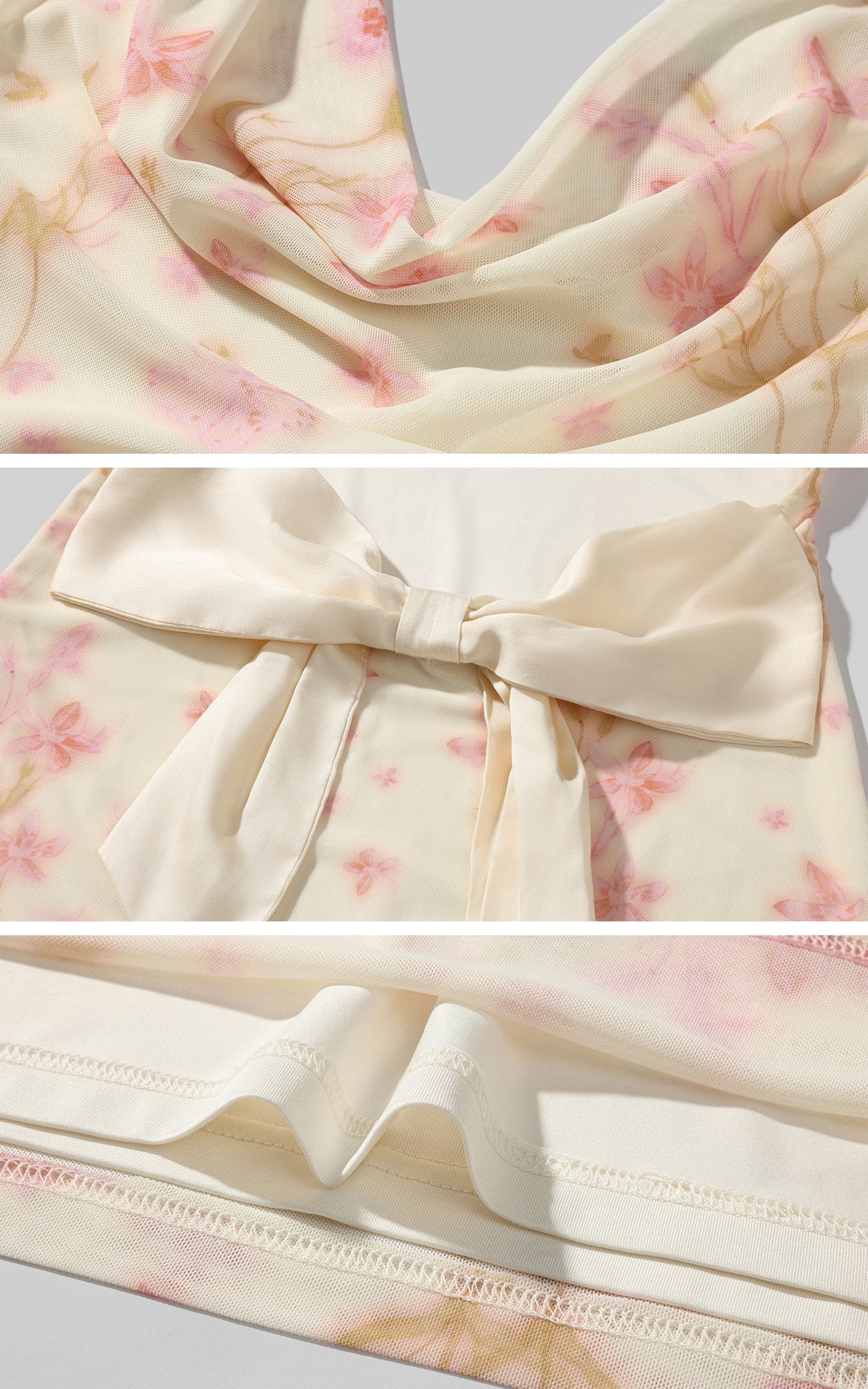 Bloom Mesh Maxi Dress with Bow Back