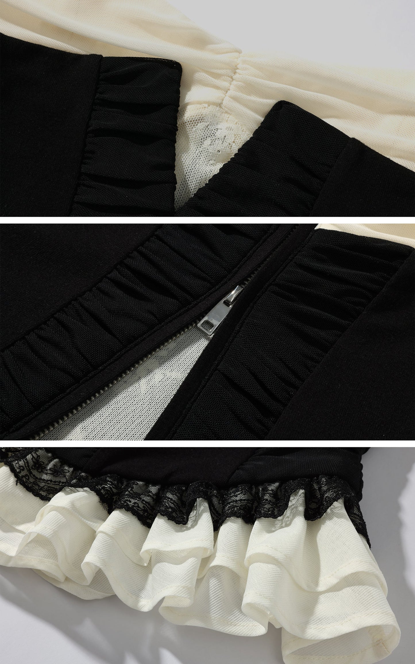 Ruffled Panel Bustier Top