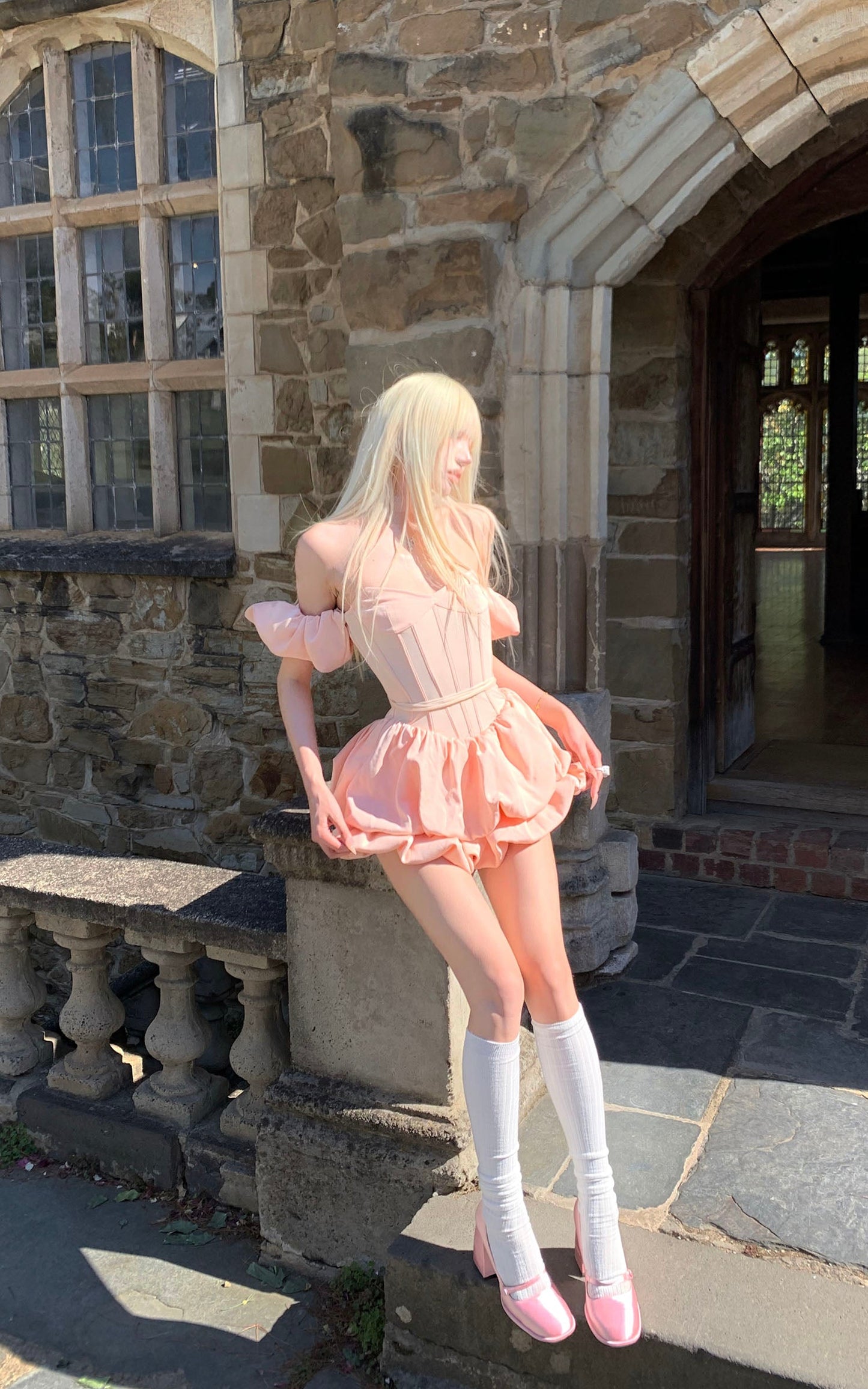 Puff Sleeve Corset Mini Dress