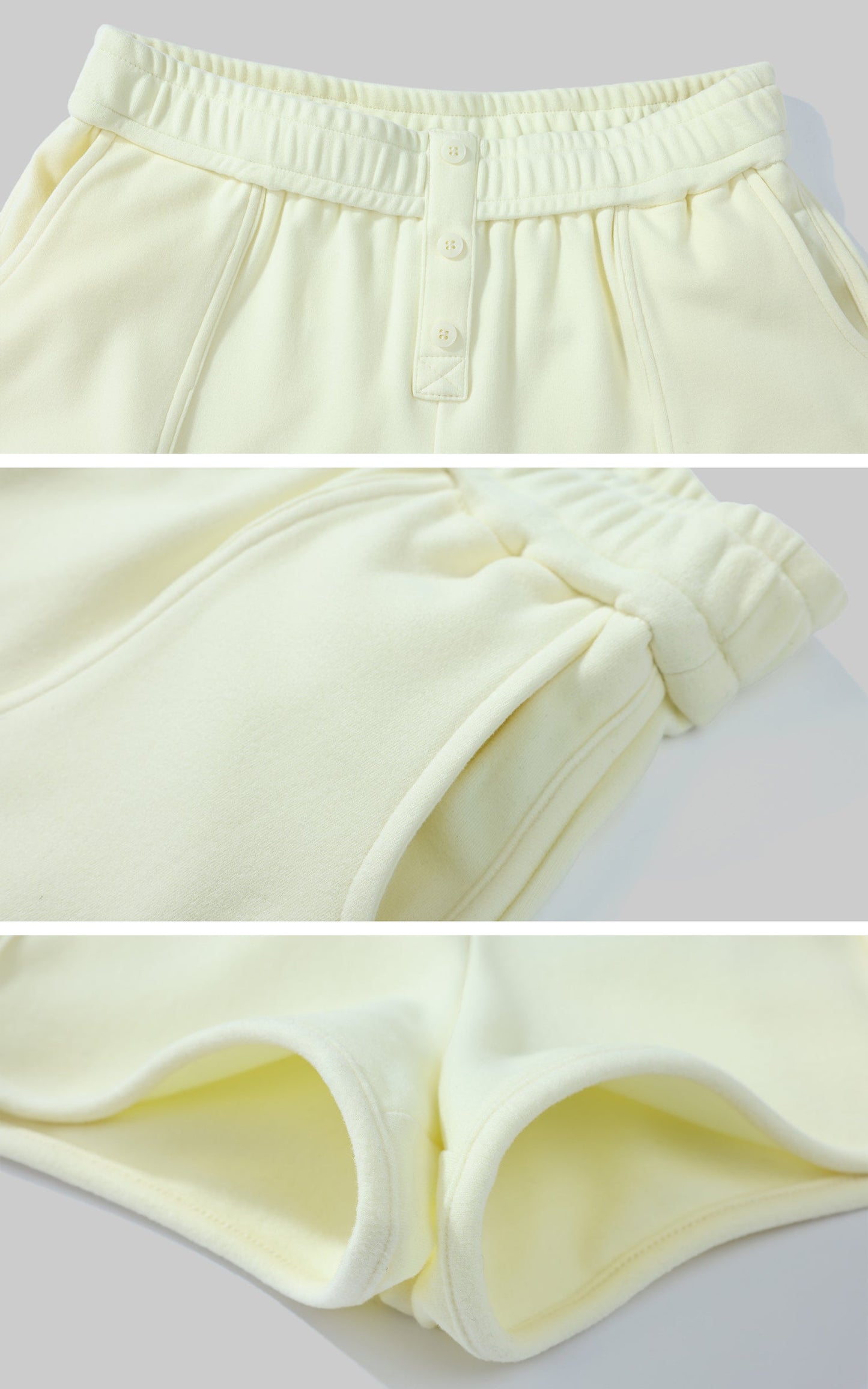 Cream Yellow Fitted Long-Sleeve Tee & Relaxed Shorts Set