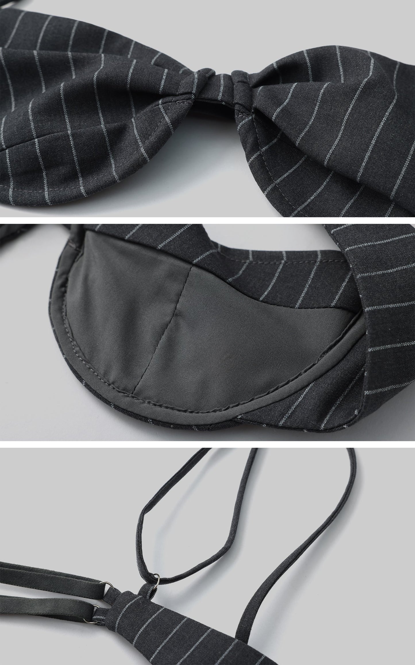 Striped Panel Blazer & High-Waisted Skirt Set