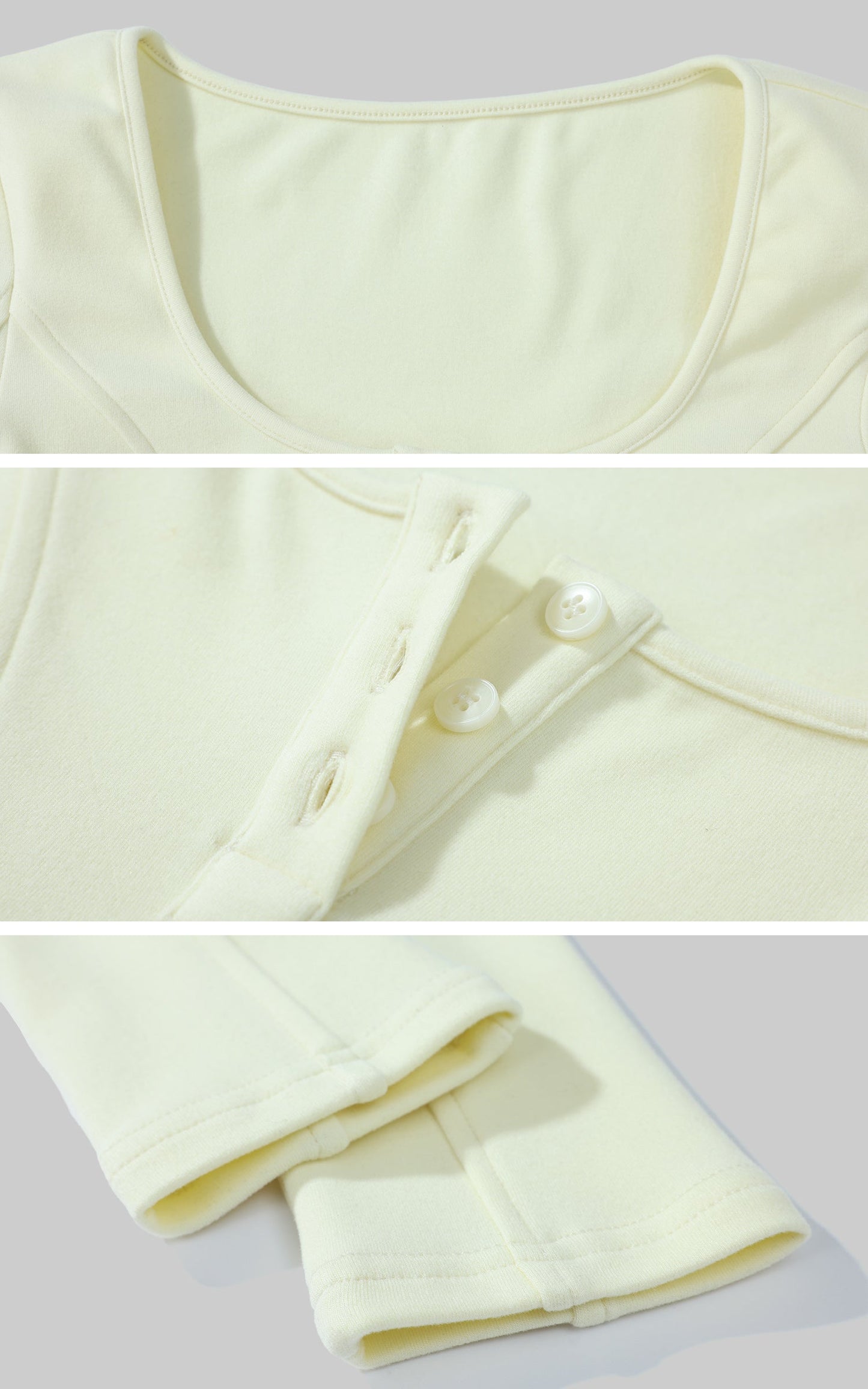 Cream Yellow Fitted Long-Sleeve Tee & Relaxed Shorts Set