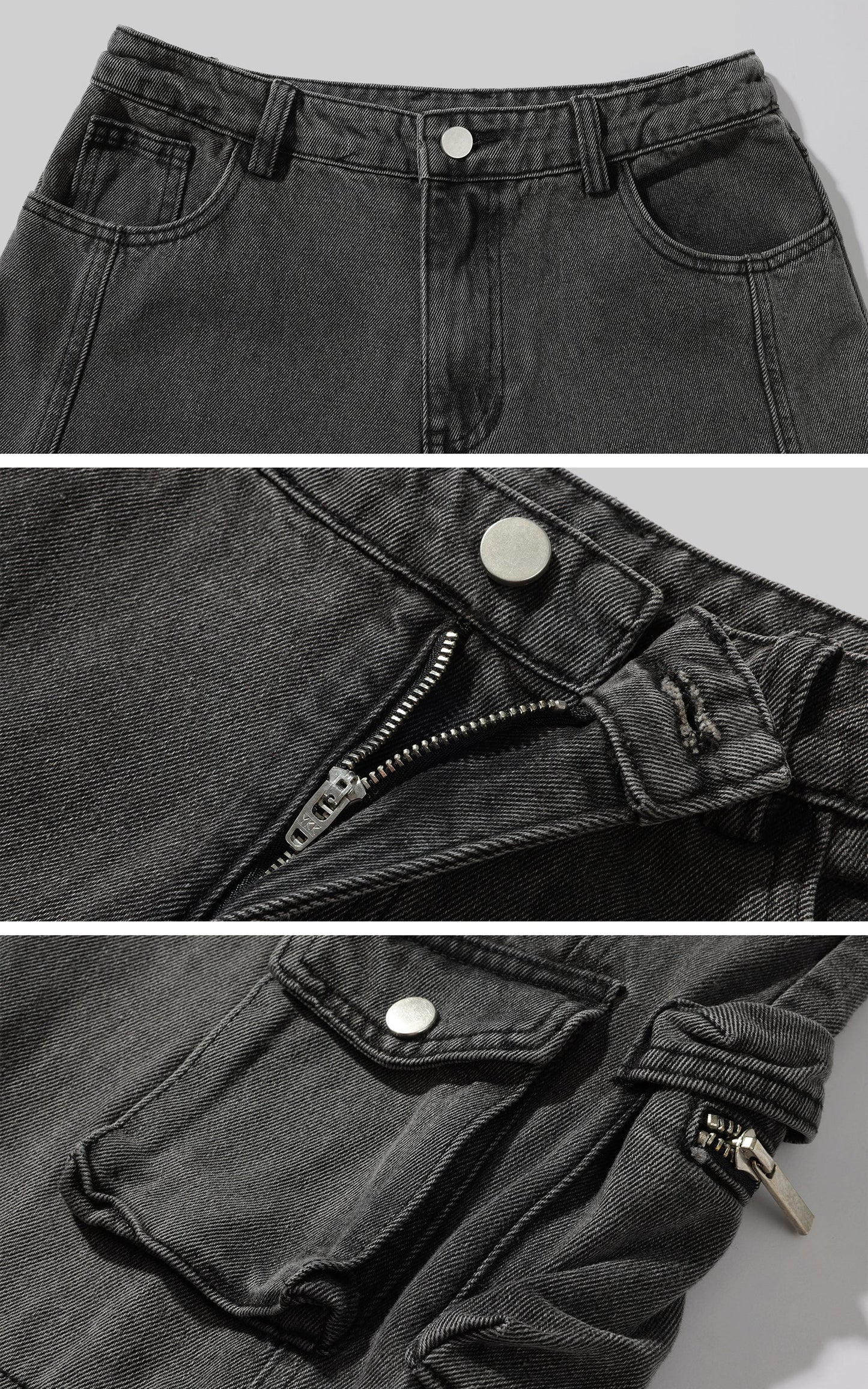 Deconstructed Cargo Pants with Strap Detailing