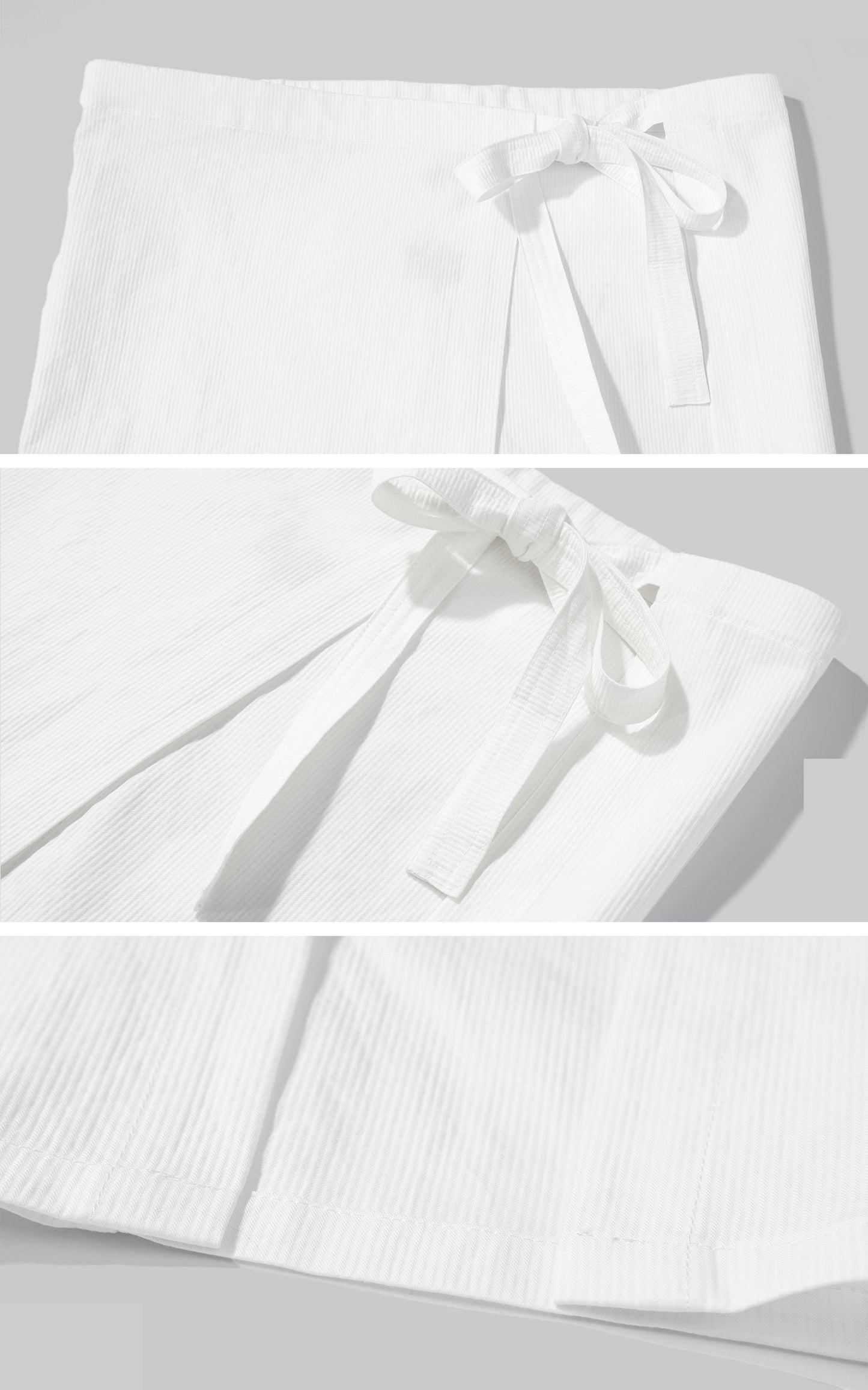 White Split Hem Utility Pants