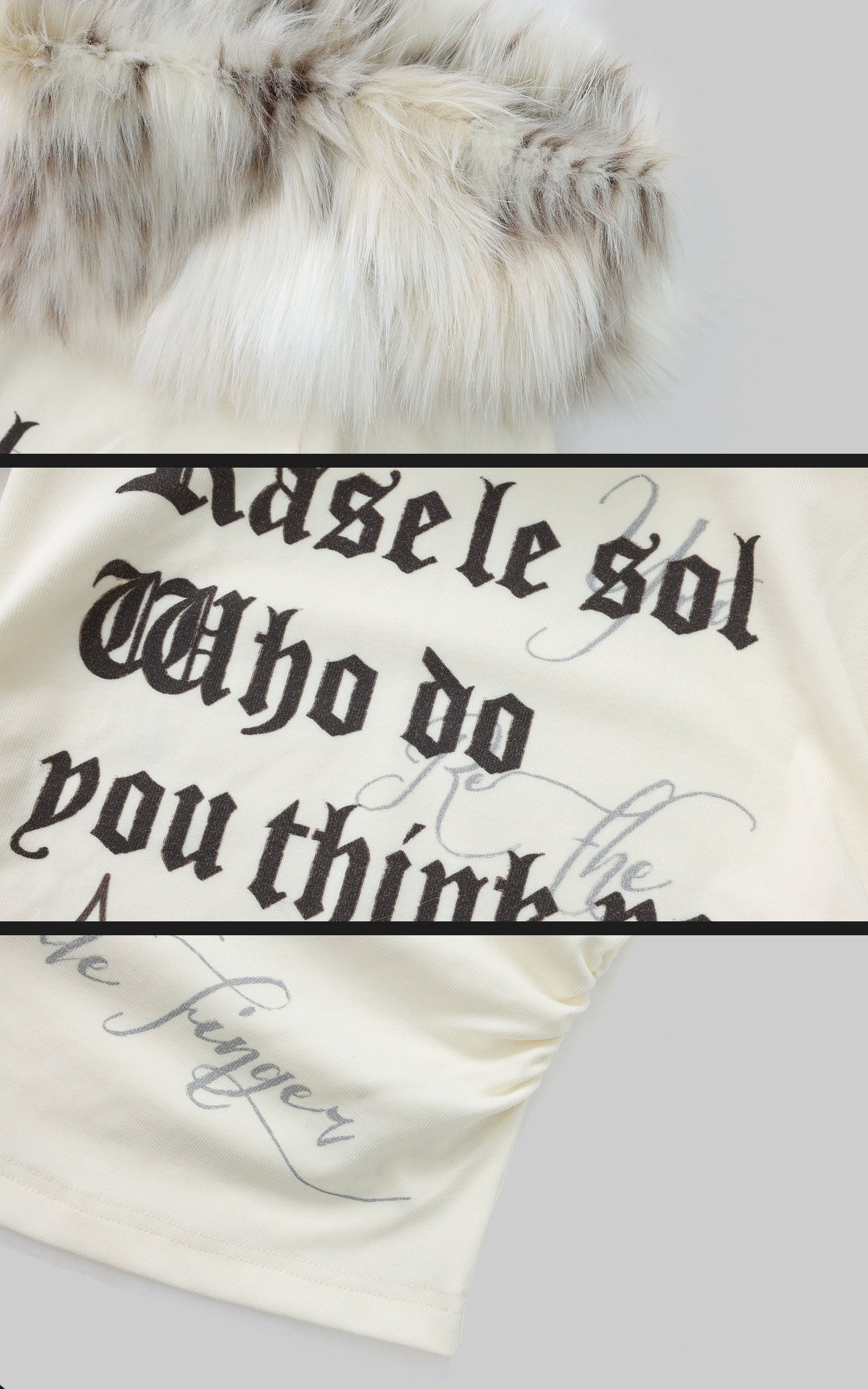 Off-Shoulder Faux Fur Top