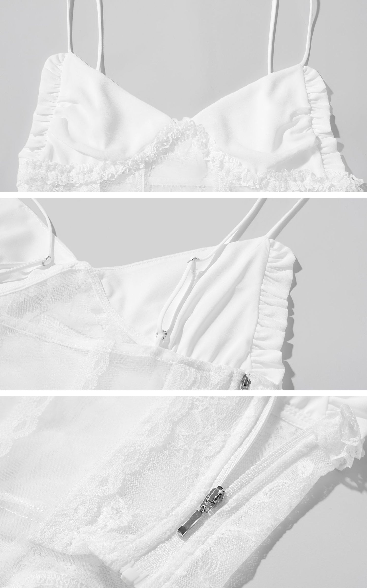 Draped Top with Lace Camisole Set