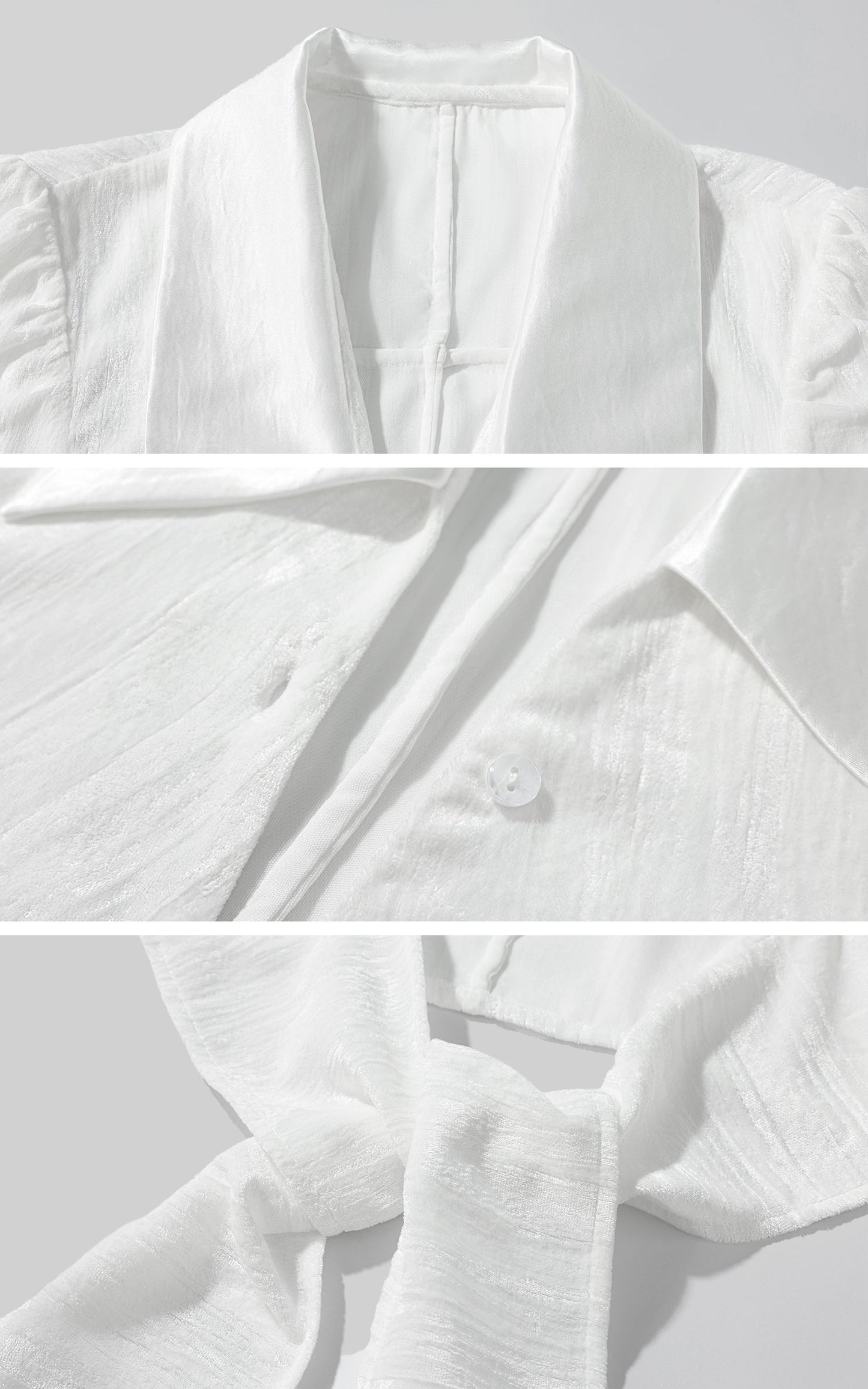 Textured Sheer Tie-Front Blouse