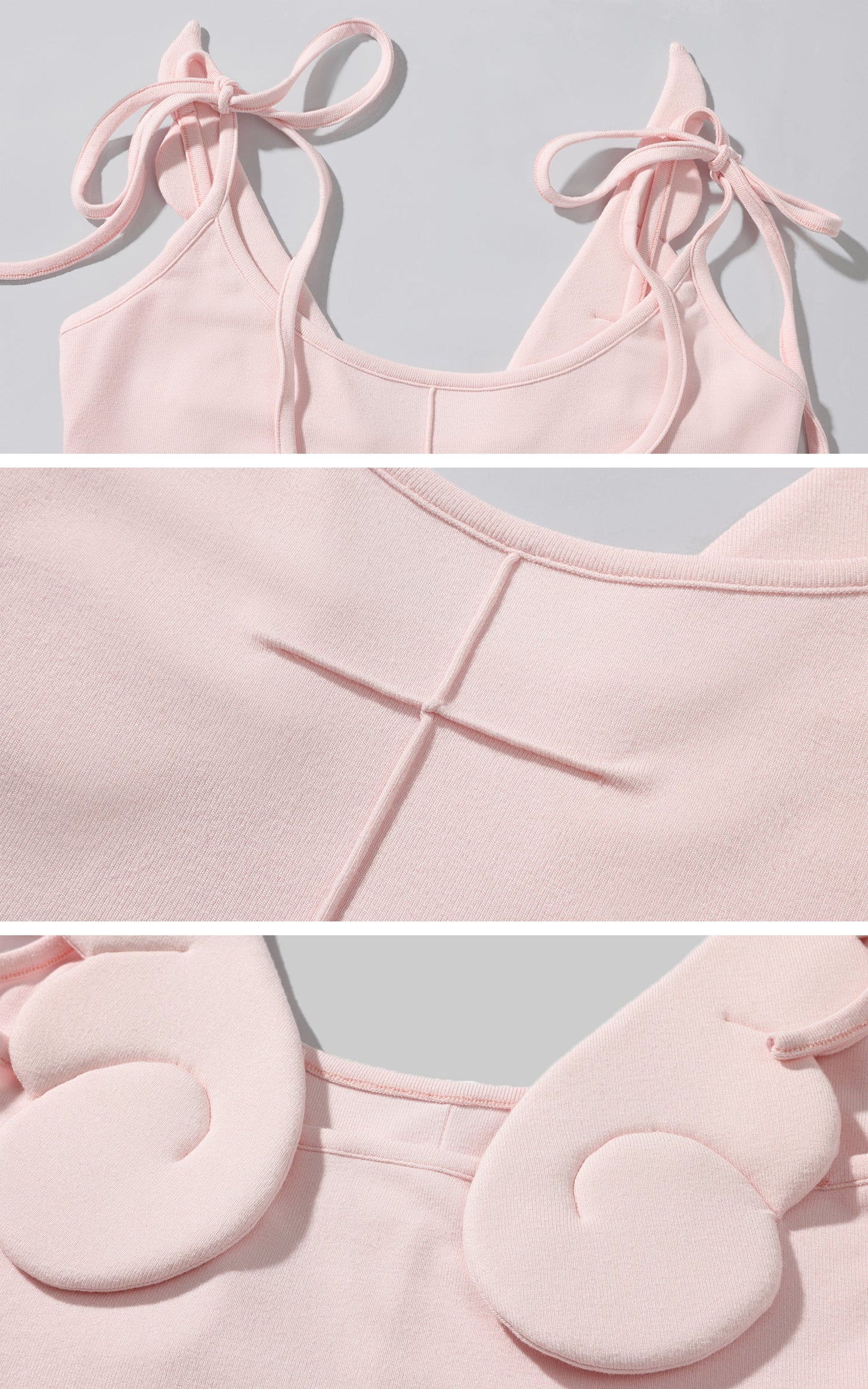 Cross-Stitched Winged Strap Bow Tank Top