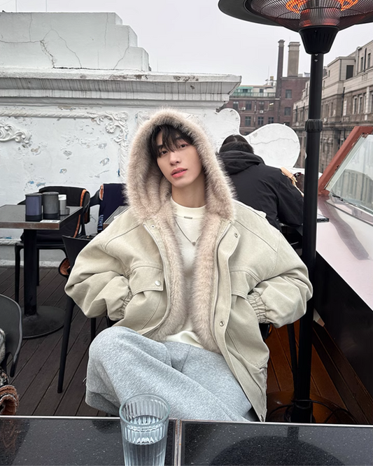 ファーカラーコットンジャケット