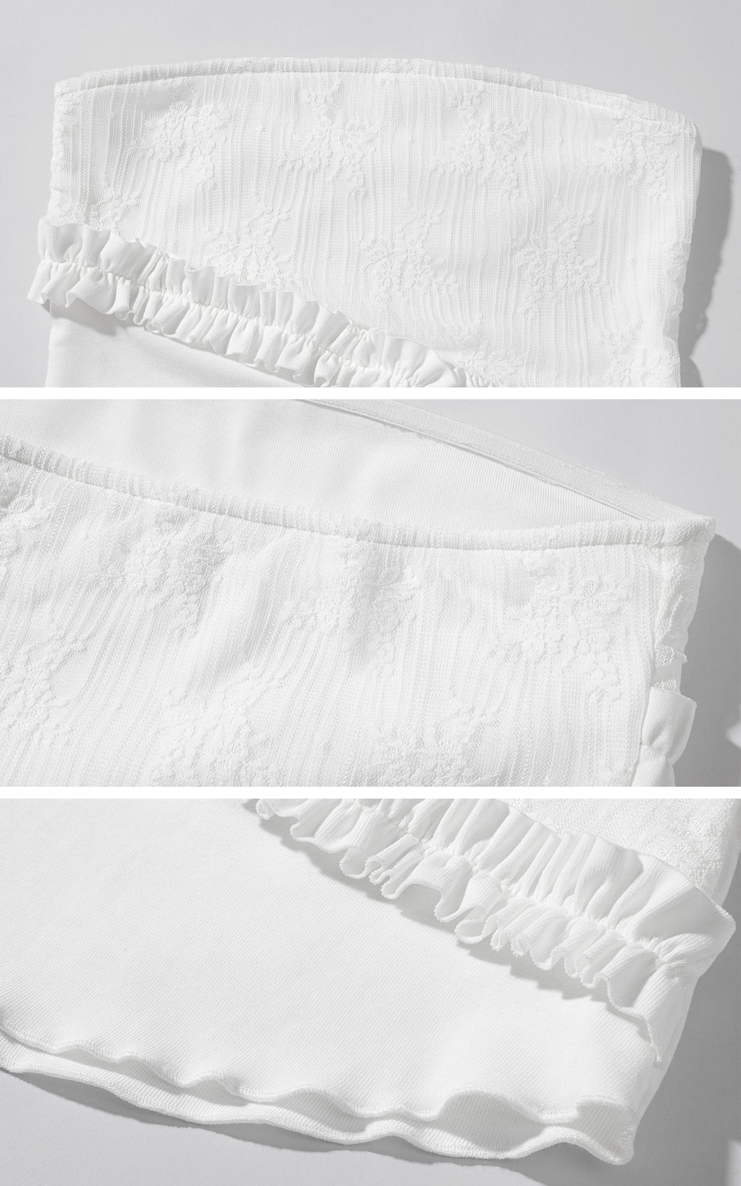 Lace Ruffle Trim Strapless Top