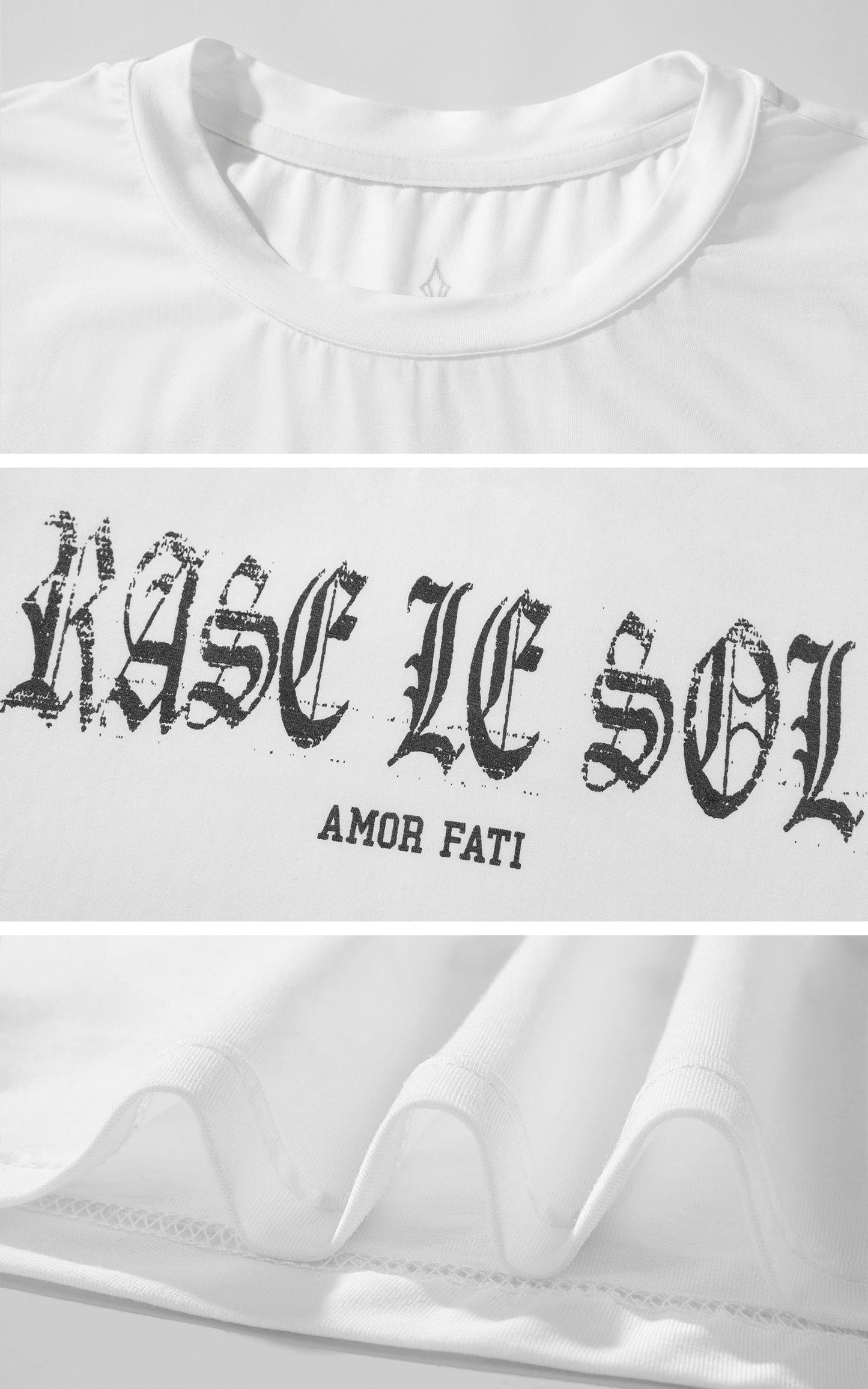 Gothic Print Cropped White Tee