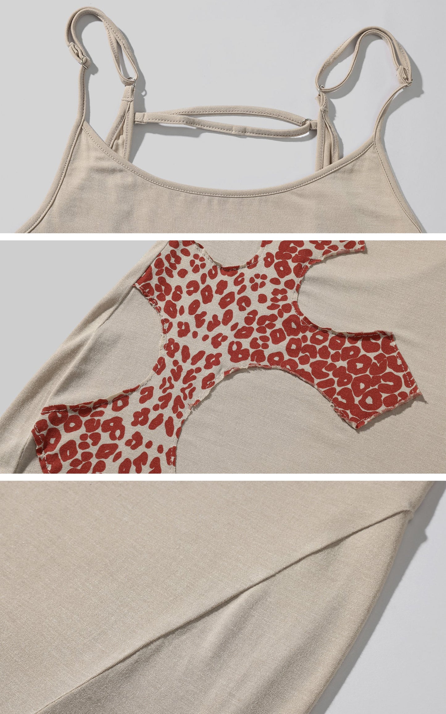 Leopard Appliqué Backless Maxi Dress