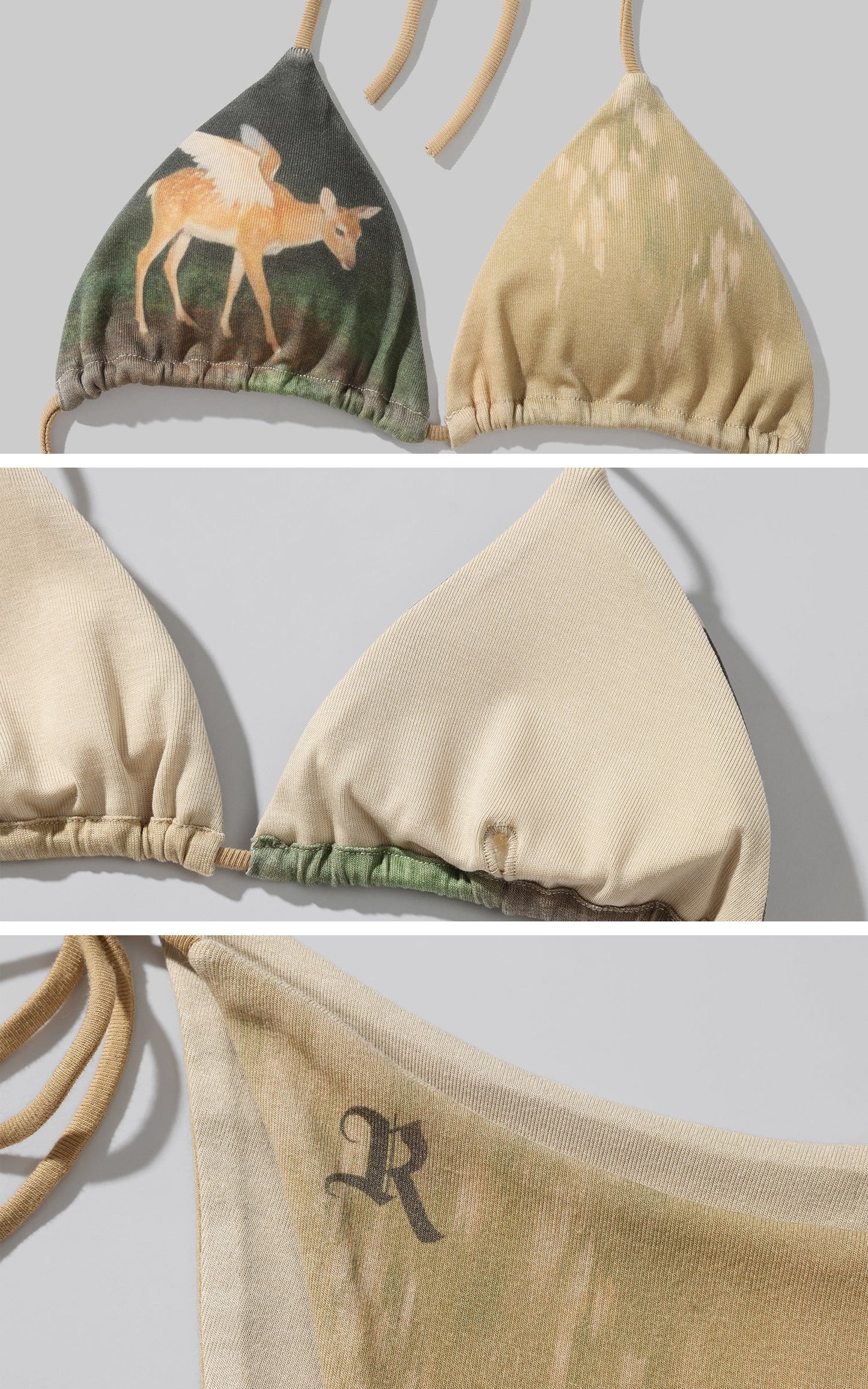Fawn Mirage Printed Tie Bikini Set