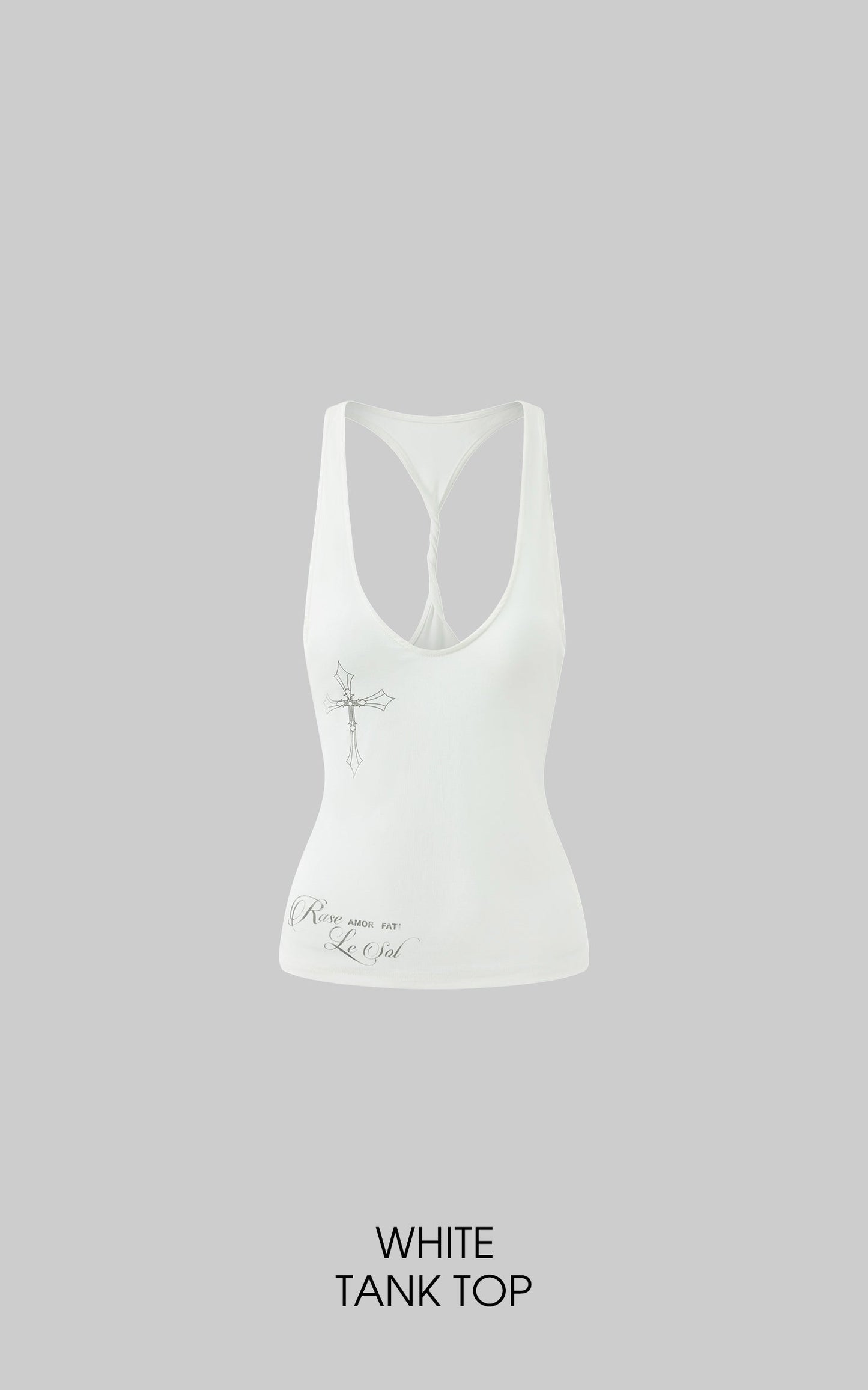 Cross-Print Twisted Back Tank Top