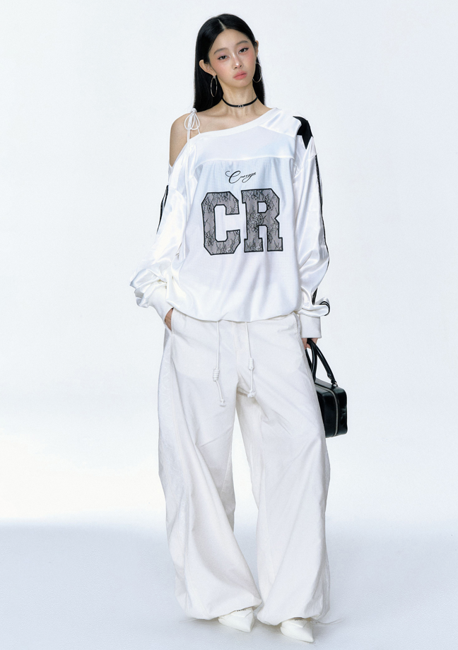 Lace Sport Jersey Long Sleeve Top