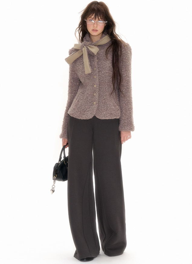 Detachable Ribbon Neck Jacket