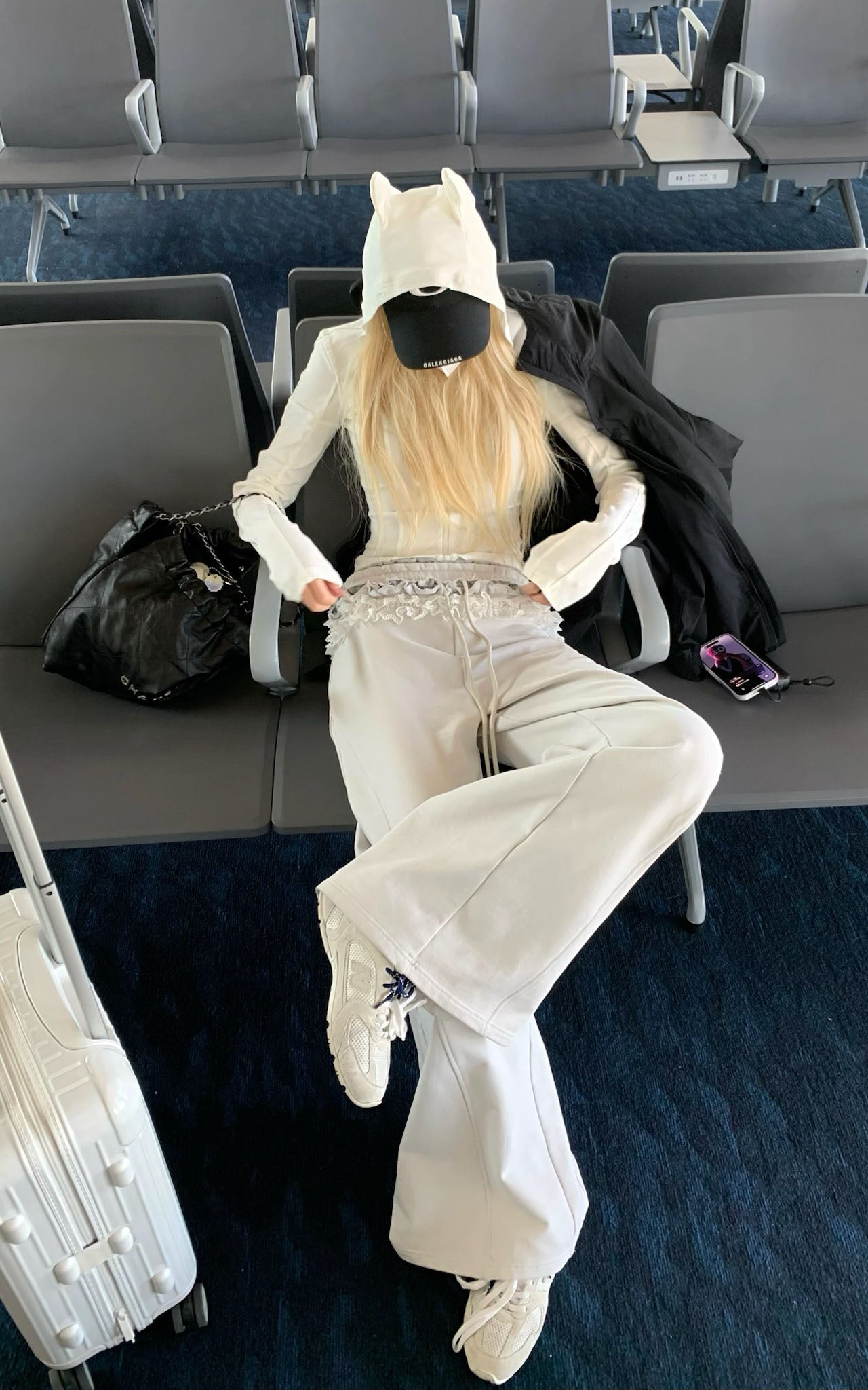 Double Waistband Lace-Trimmed Wide-Leg Pants