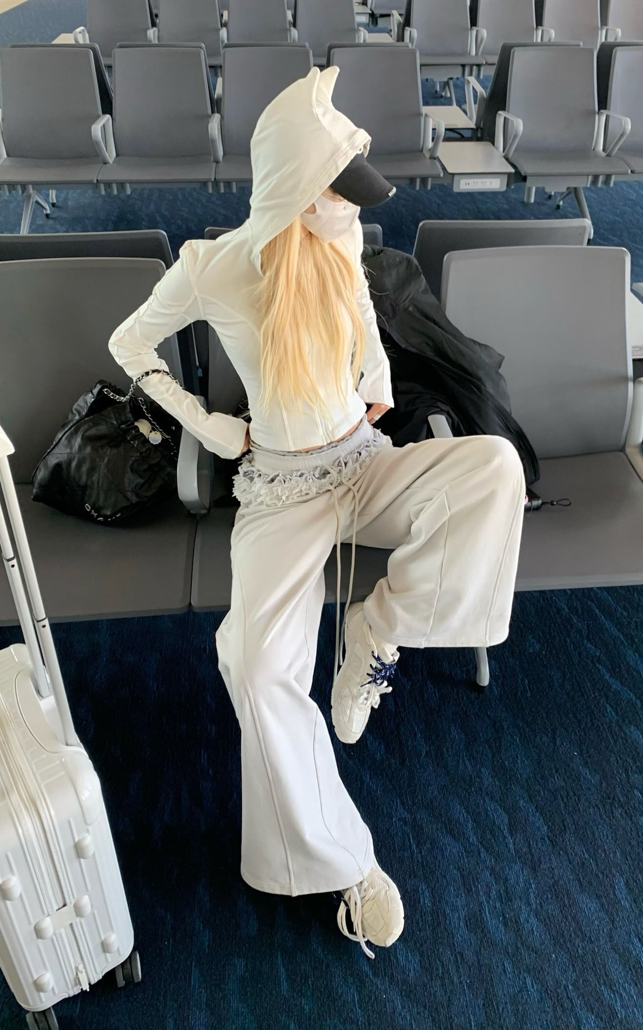 Double Waistband Lace-Trimmed Wide-Leg Pants