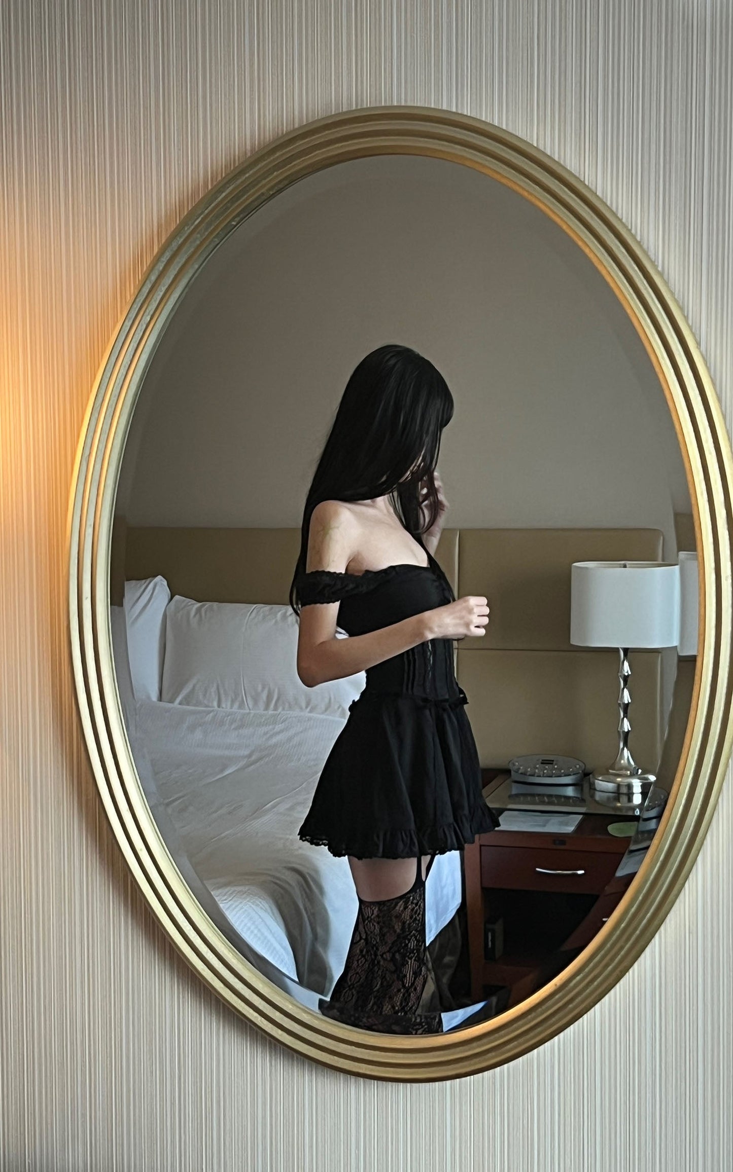 Velvet Bow Lace Mini Dress
