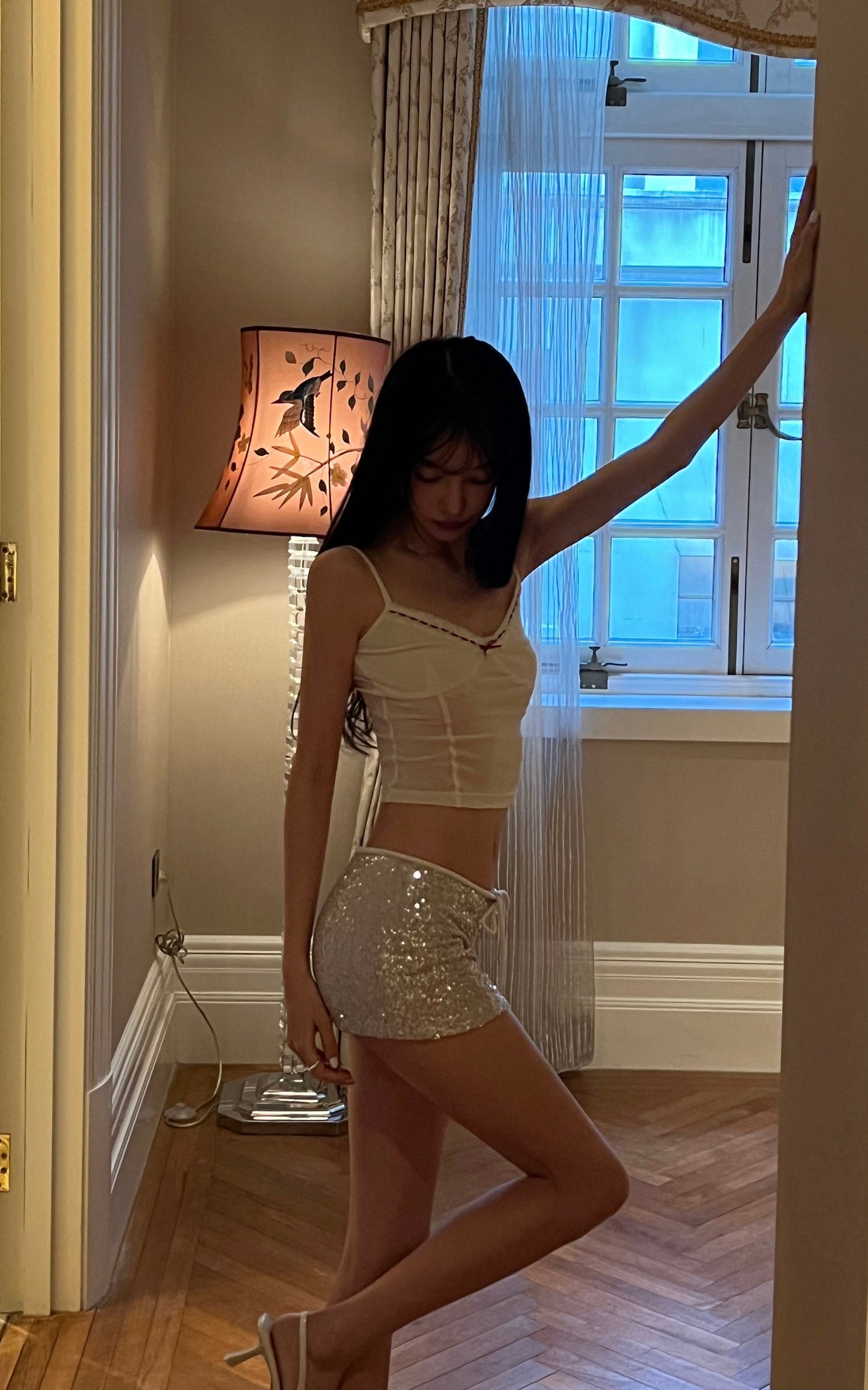 Cream Lace Bow Camisole
