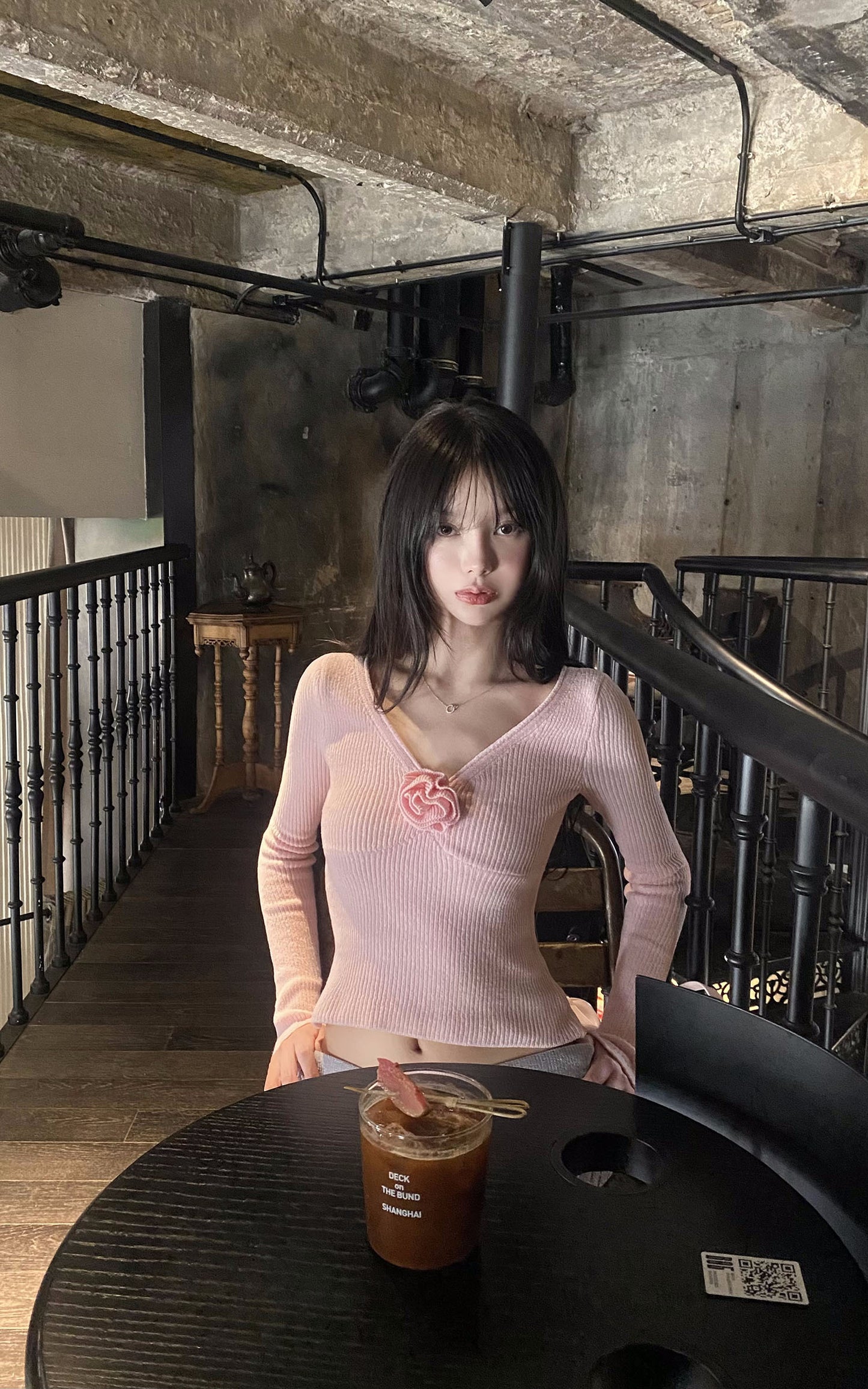 Rosebud Knit Ribbed Top