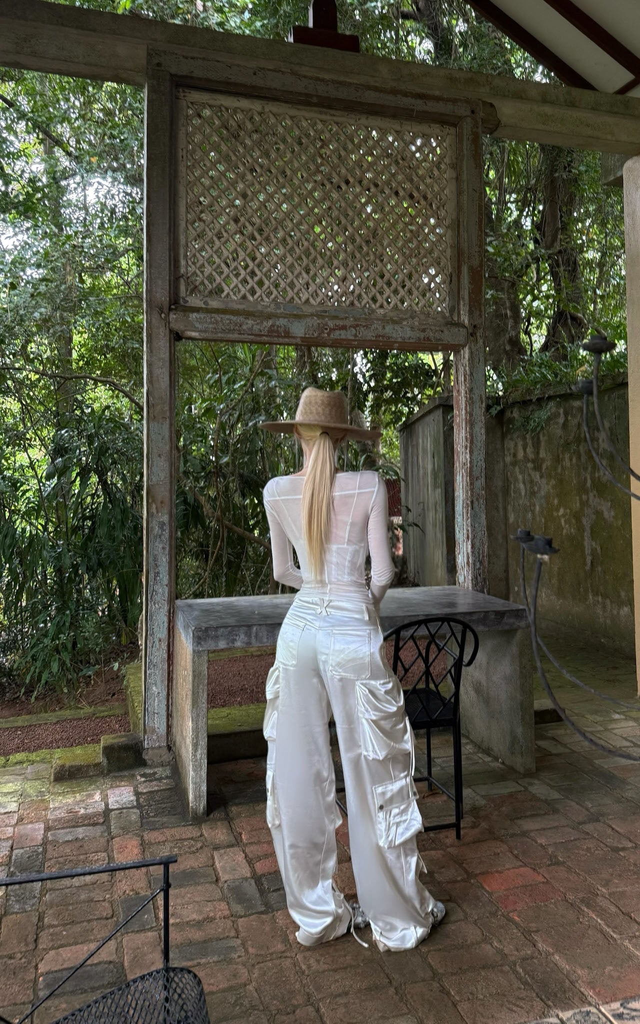 Draped Top with Lace Camisole Set