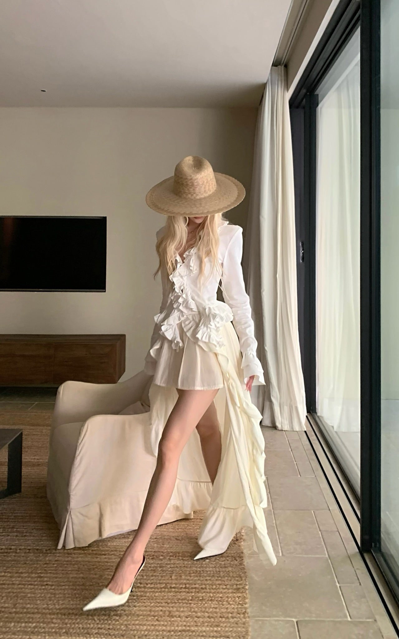 Ruffled Sculptural Shirt