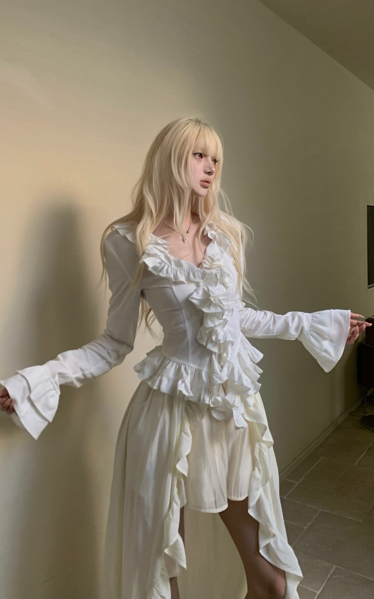 Ruffled Sculptural Shirt