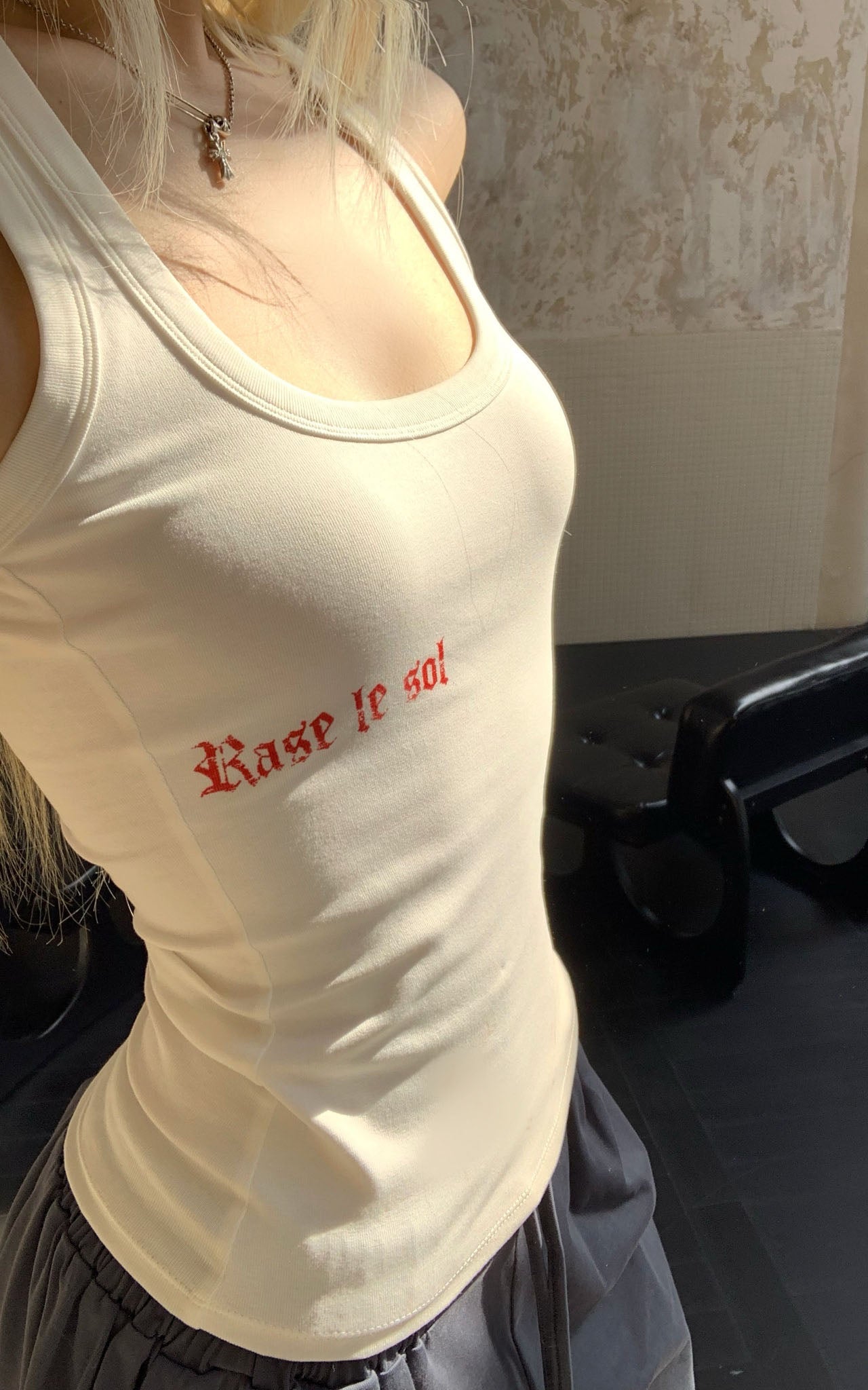 Red Letter Print Tank Top
