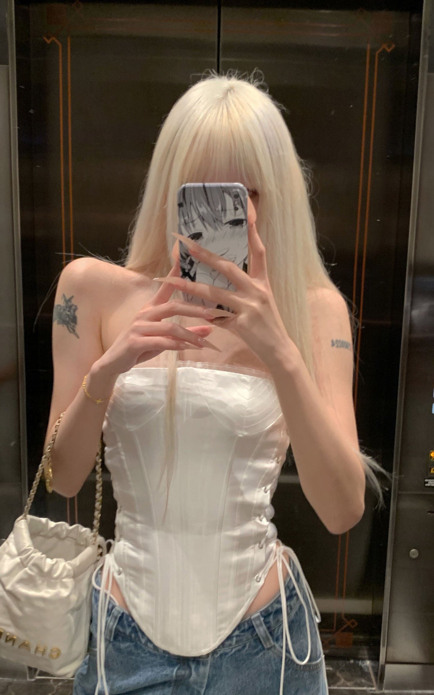 Satin Corset Top with Gloss Finish