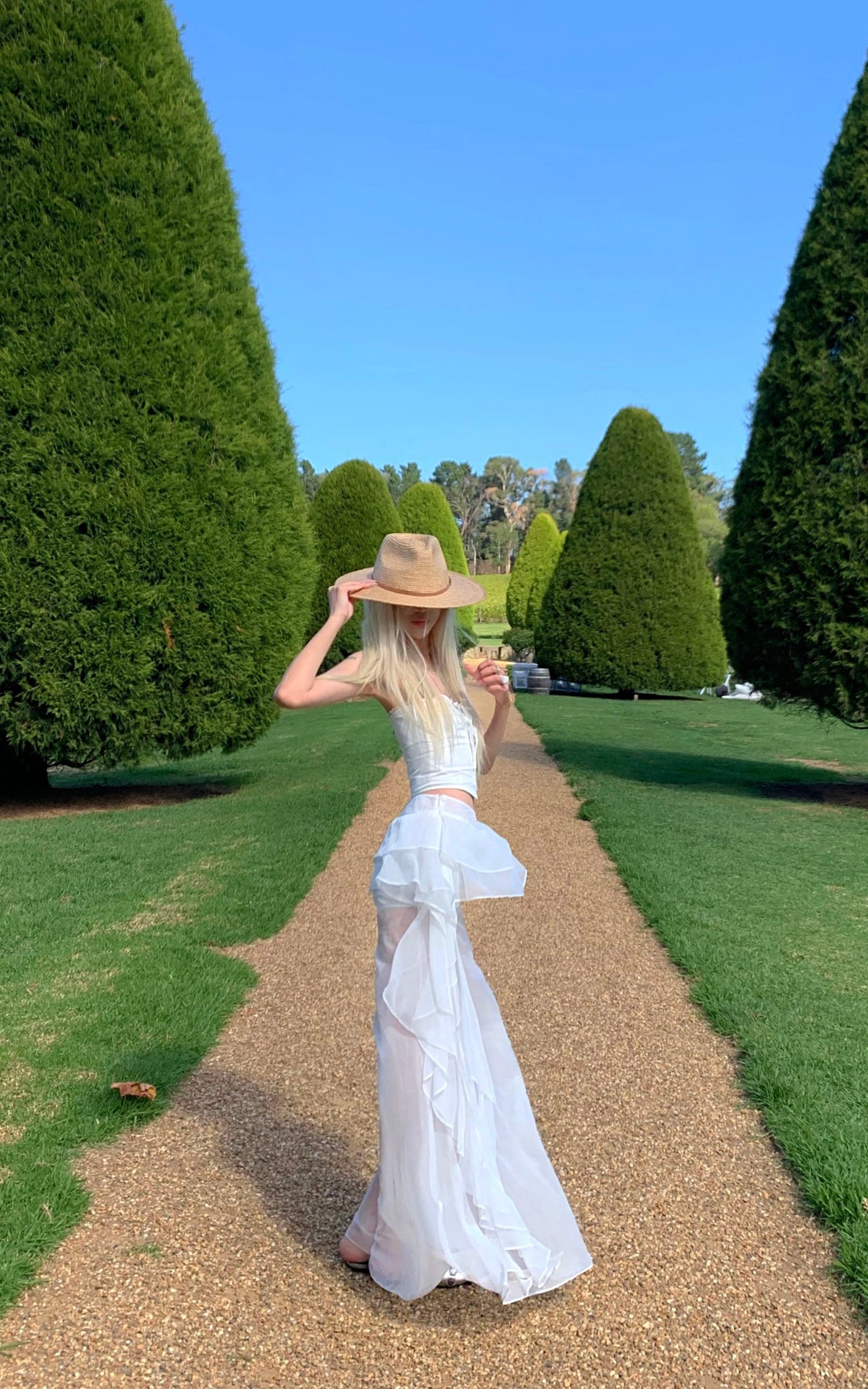 Layered Ruffle Sheer Skirt