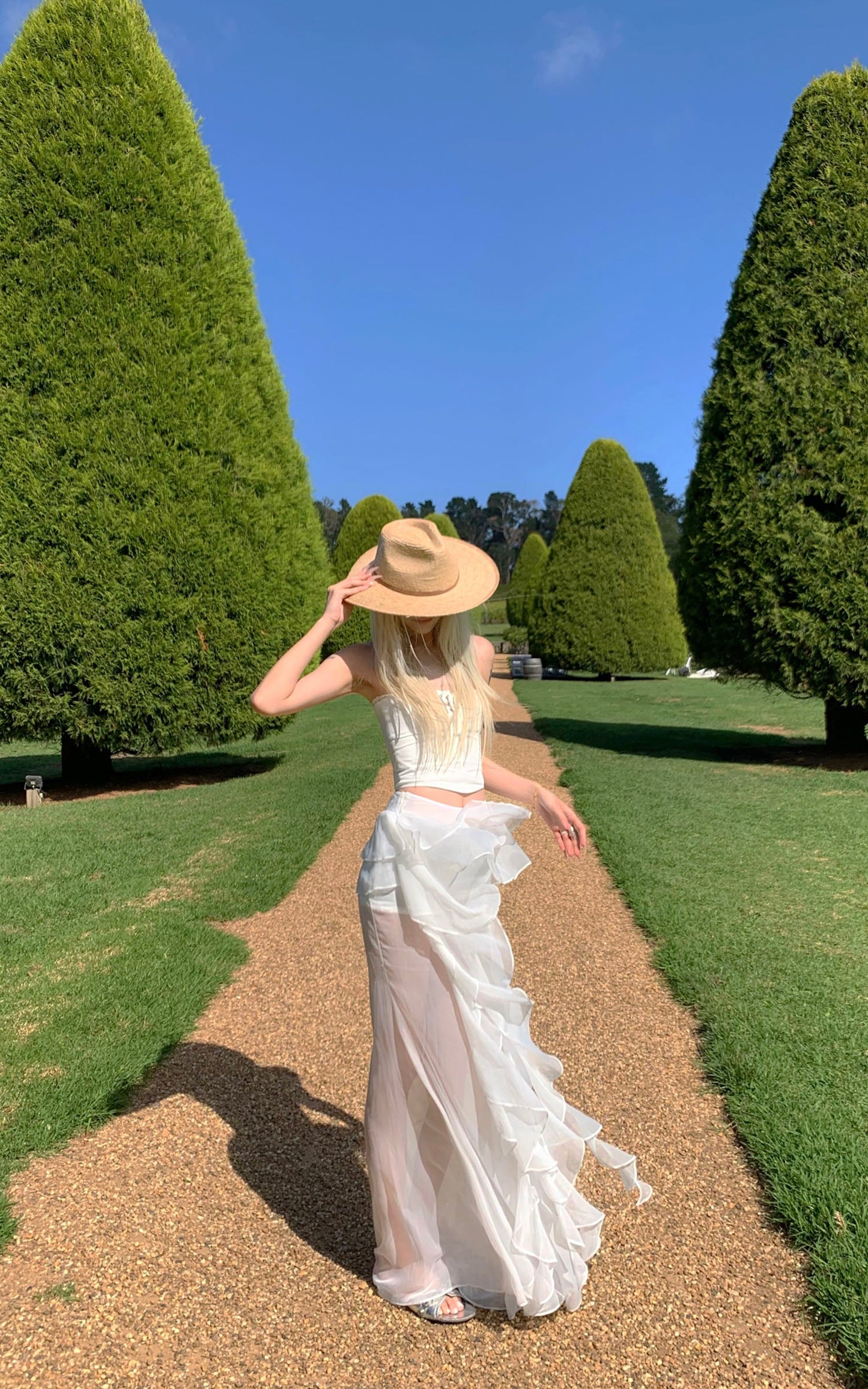 Layered Ruffle Sheer Skirt